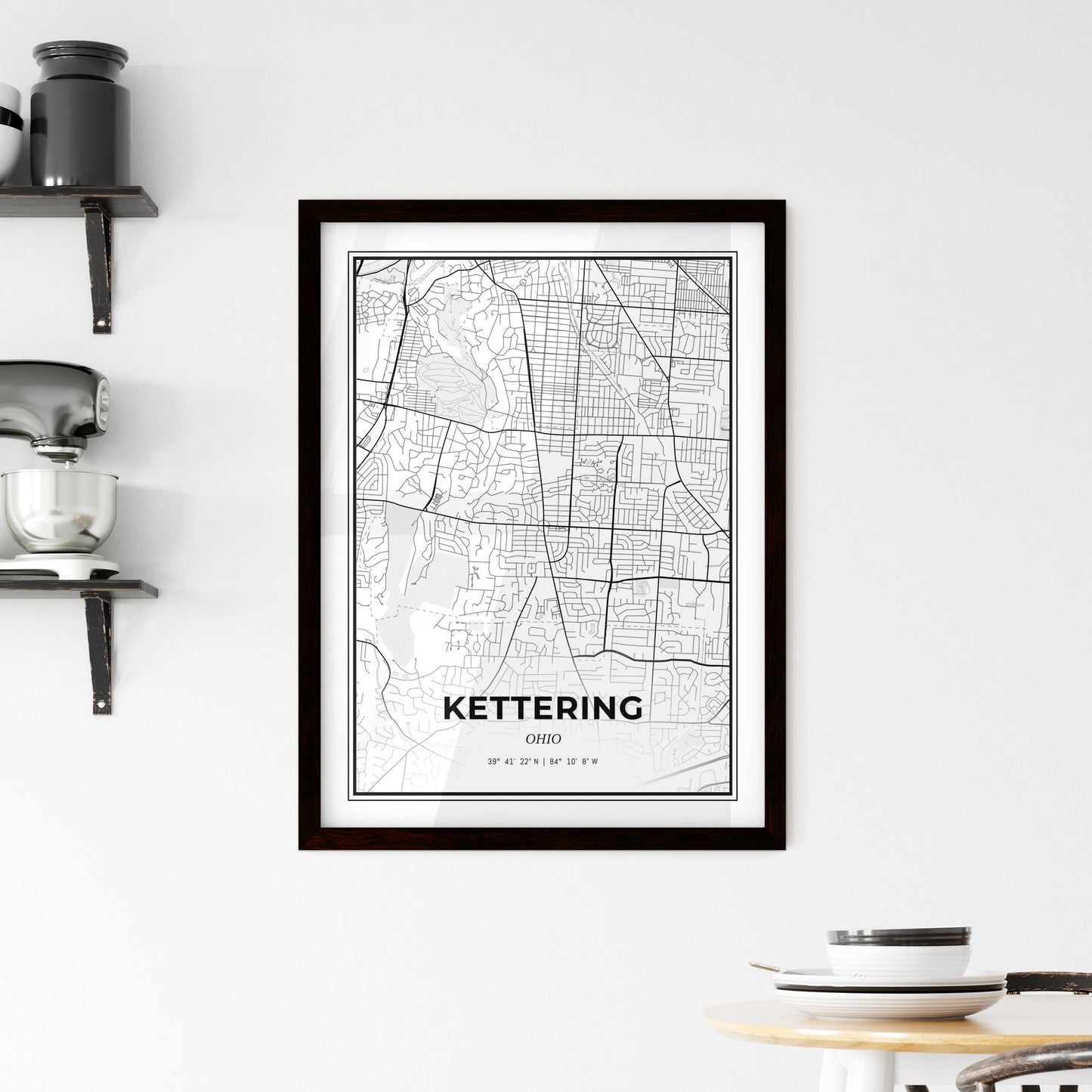 Kettering Ohio - Minimal City Map