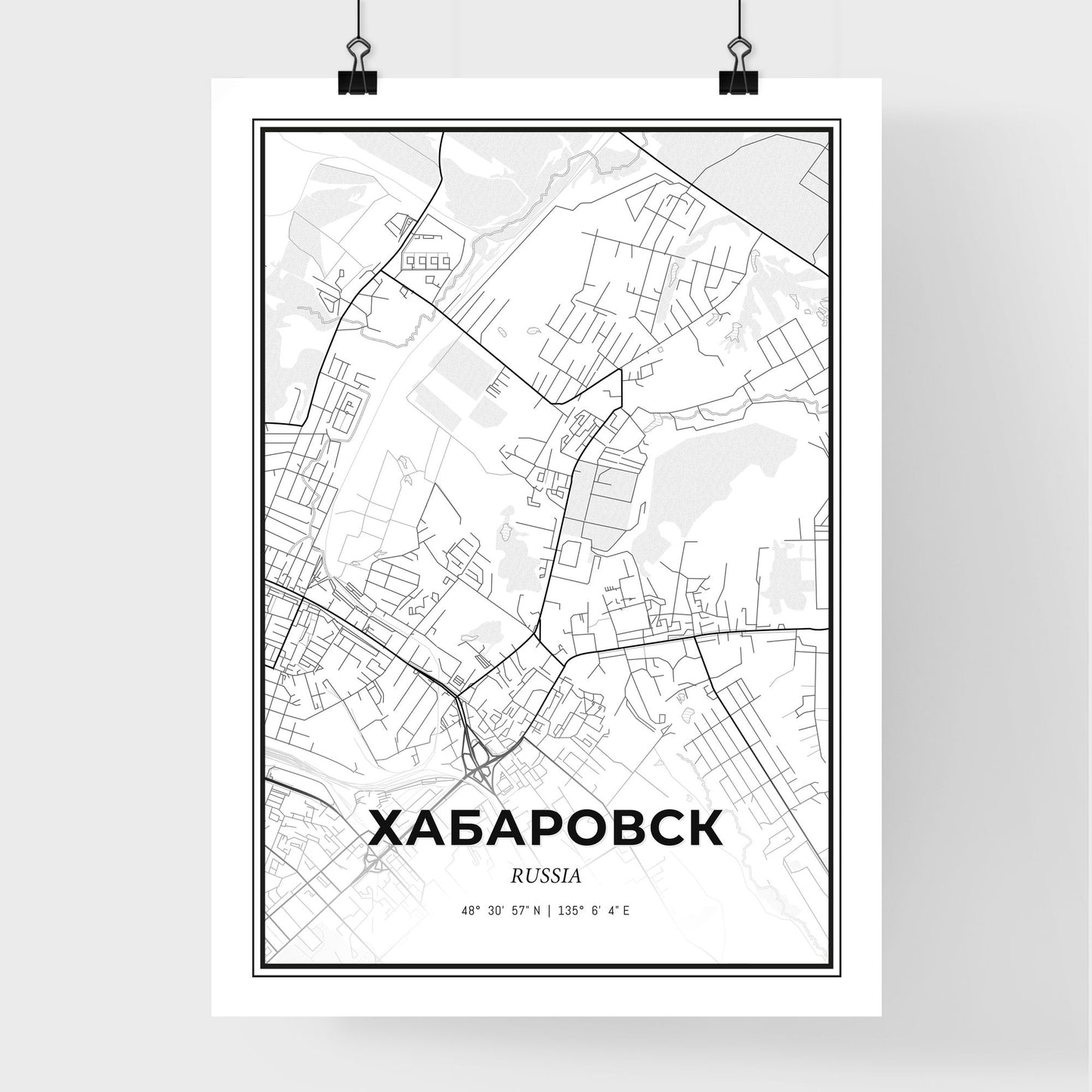 Khabarovsk Russia - Premium City Map Poster