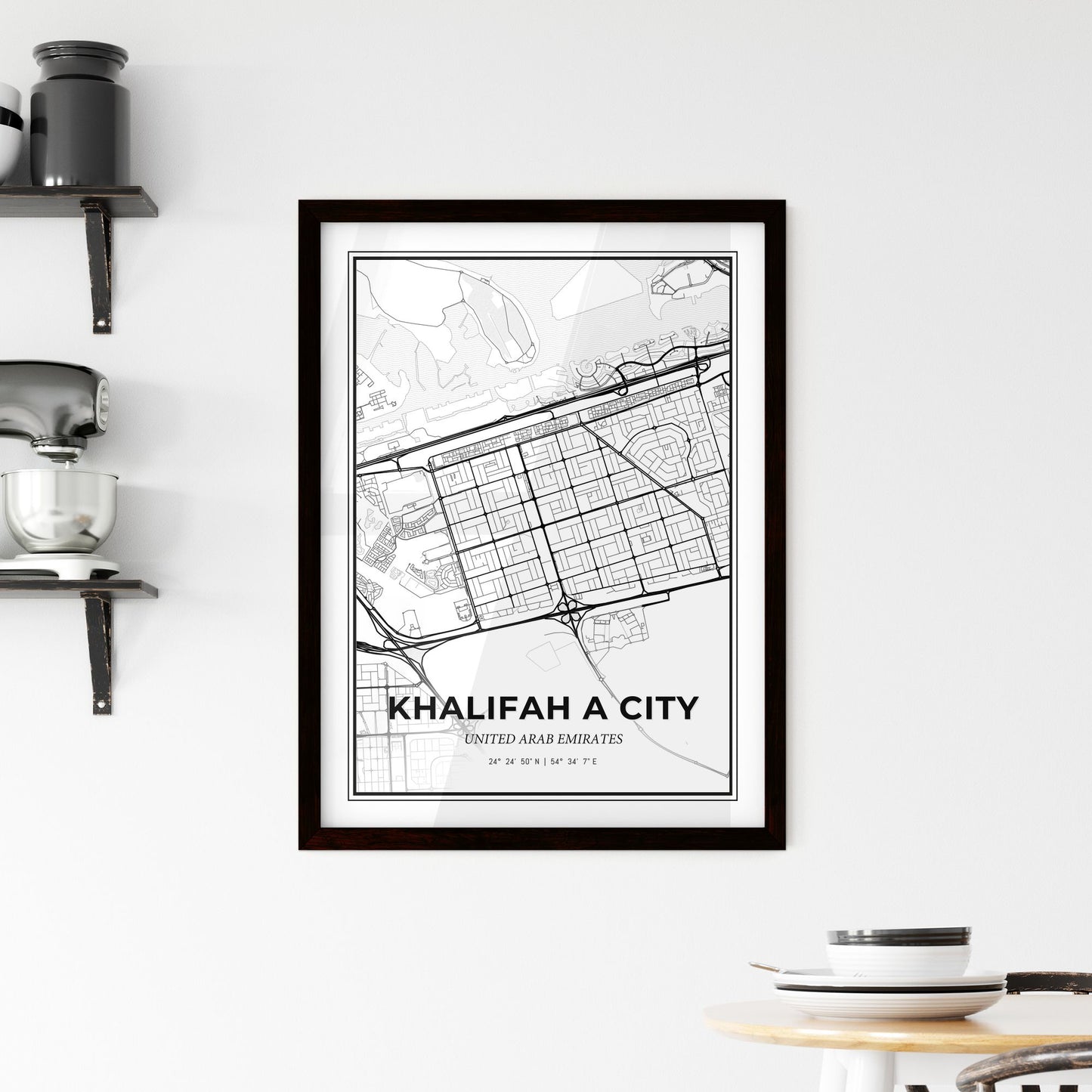 Khalifah A City United Arab Emirates - Minimal City Map