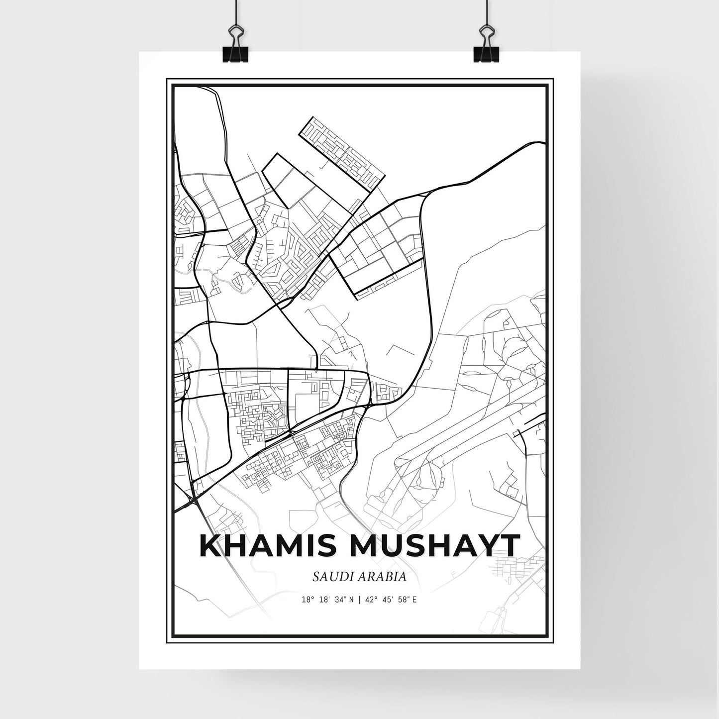 Khamis Mushayt Saudi Arabia - Premium City Map Poster