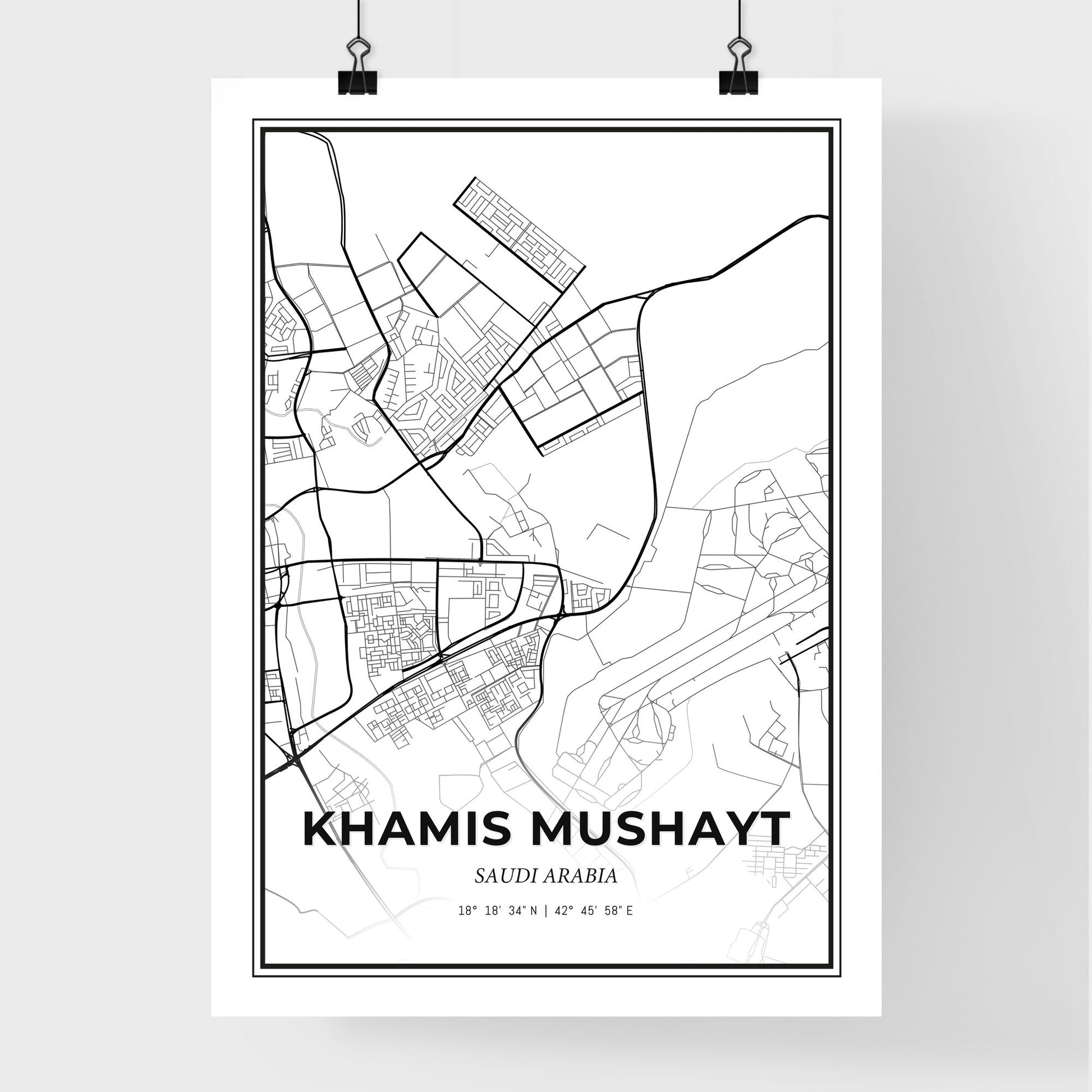 Khamis Mushayt Saudi Arabia - Premium City Map Poster