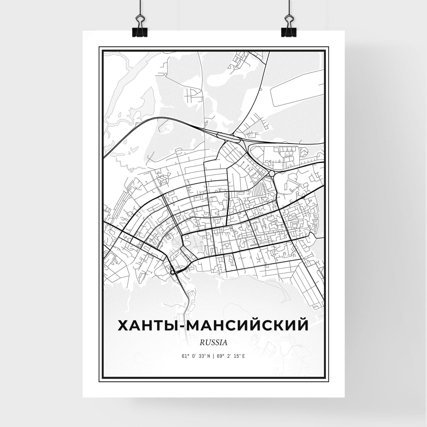 Khanty-Mansiysk Russia - Premium City Map Poster