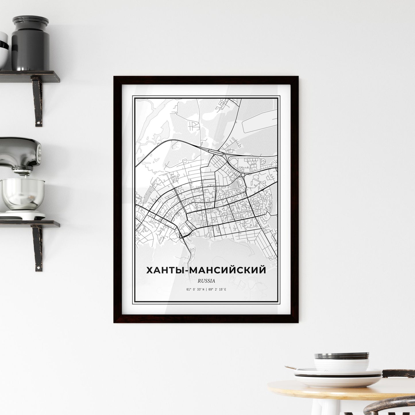 Khanty-Mansiysk Russia - Minimal City Map