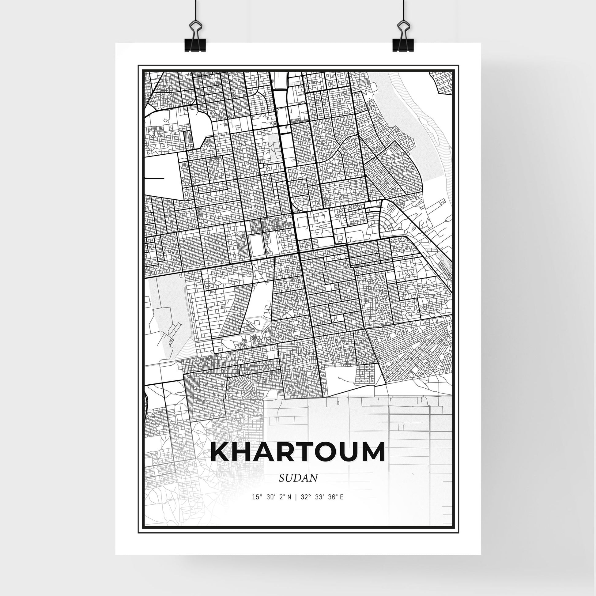 Khartoum Sudan - Premium City Map Poster