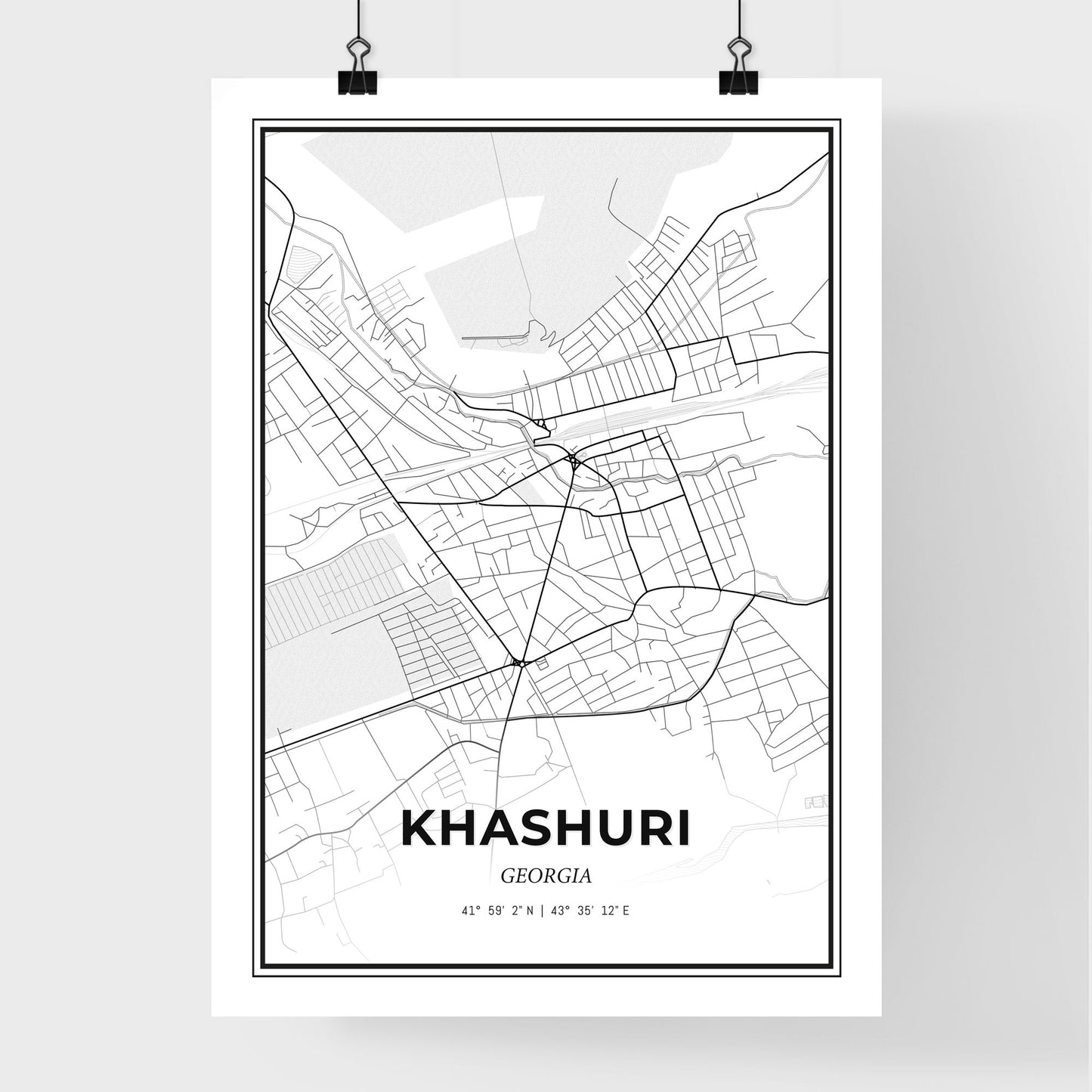 Khashuri Georgia - Premium City Map Poster