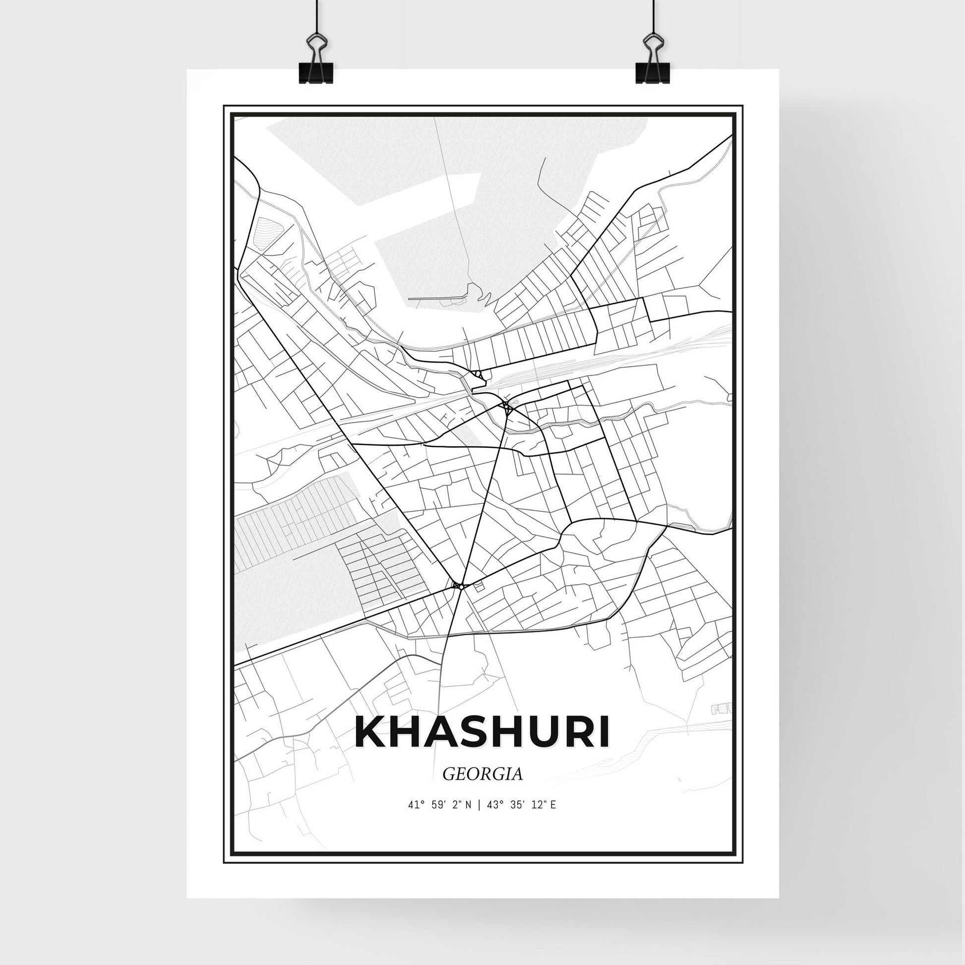 Khashuri Georgia - Premium City Map Poster