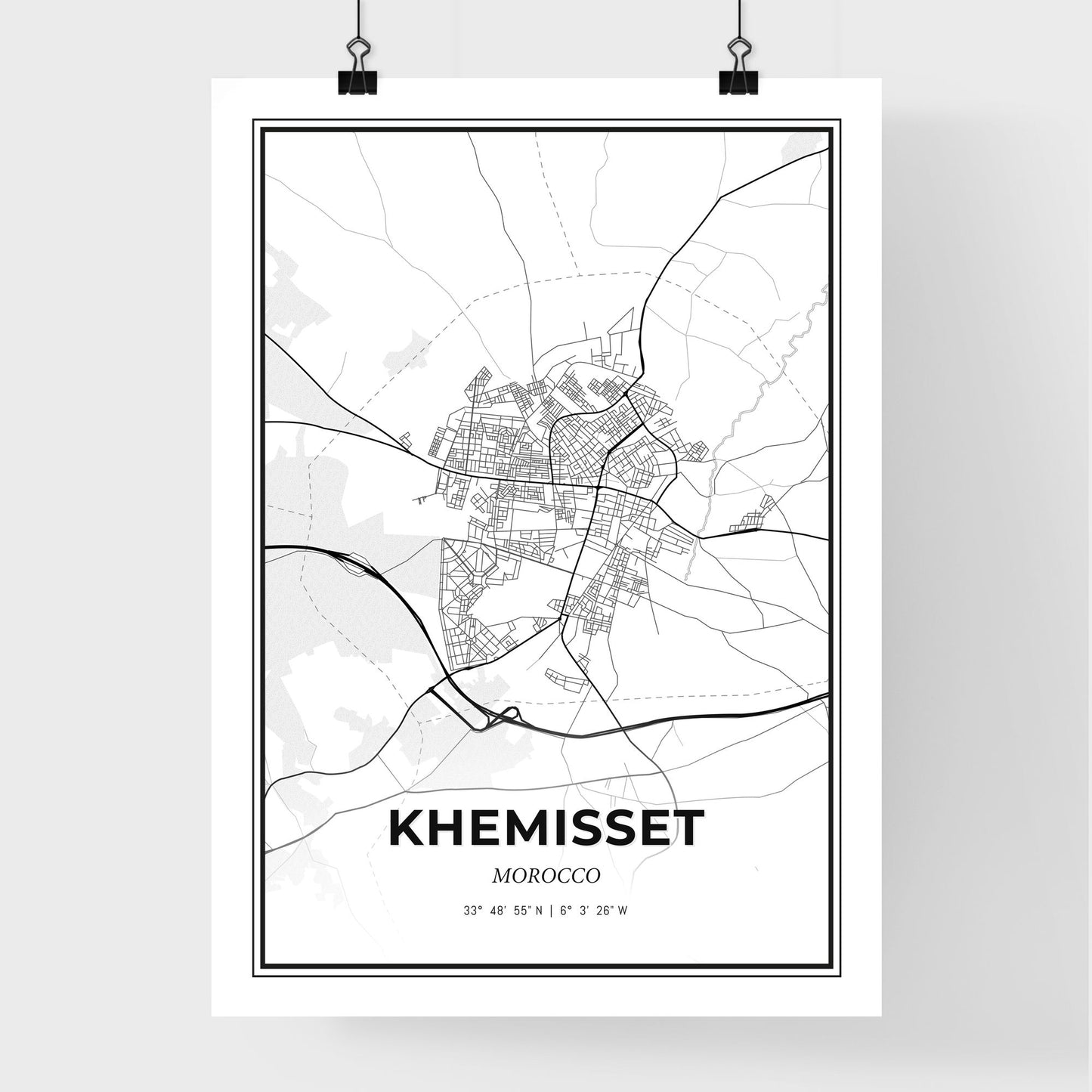 Khemisset Morocco - Premium City Map Poster