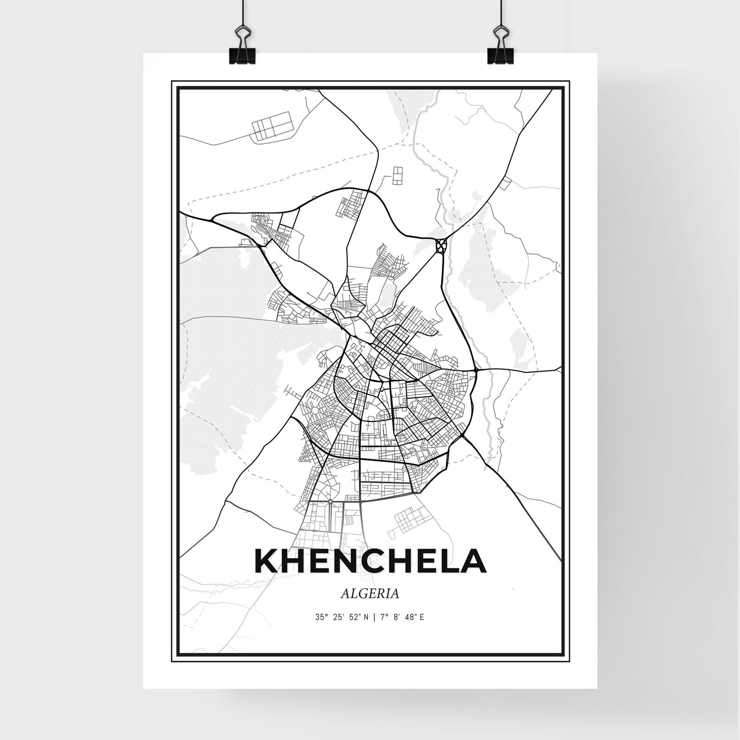 Khenchela Algeria - Premium City Map Poster