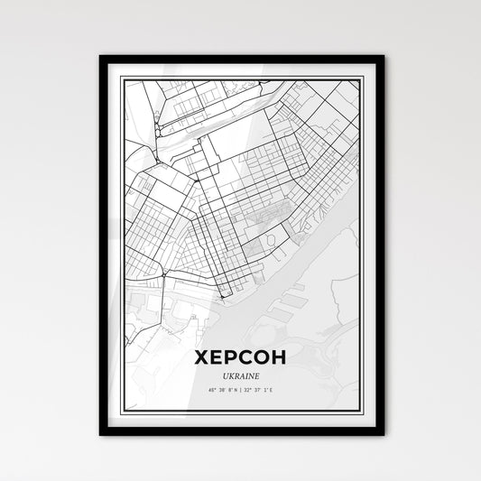 Kherson Ukraine - Scandinavian Style City Map for Modern Home Decor