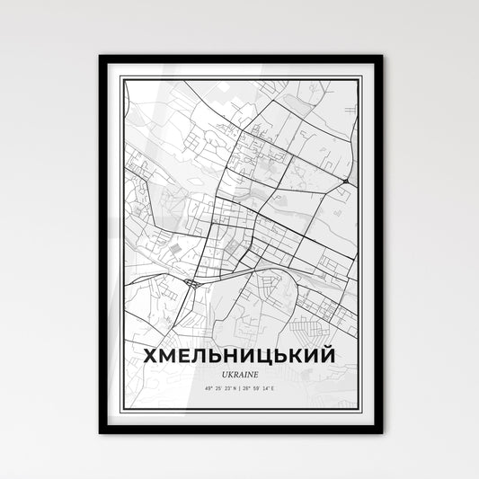 Khmelnytskyi Ukraine - Scandinavian Style City Map for Modern Home Decor