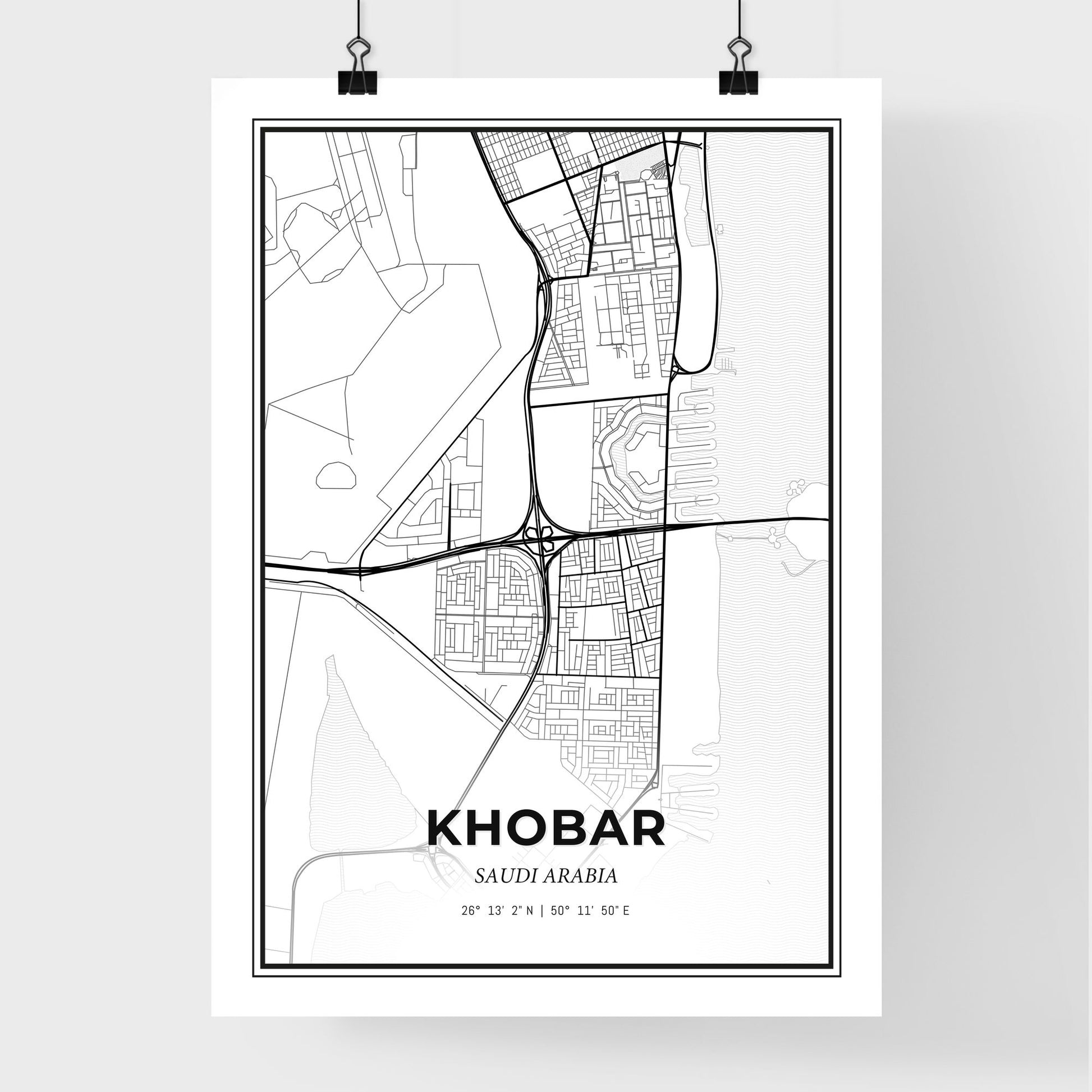 Khobar Saudi Arabia - Premium City Map Poster