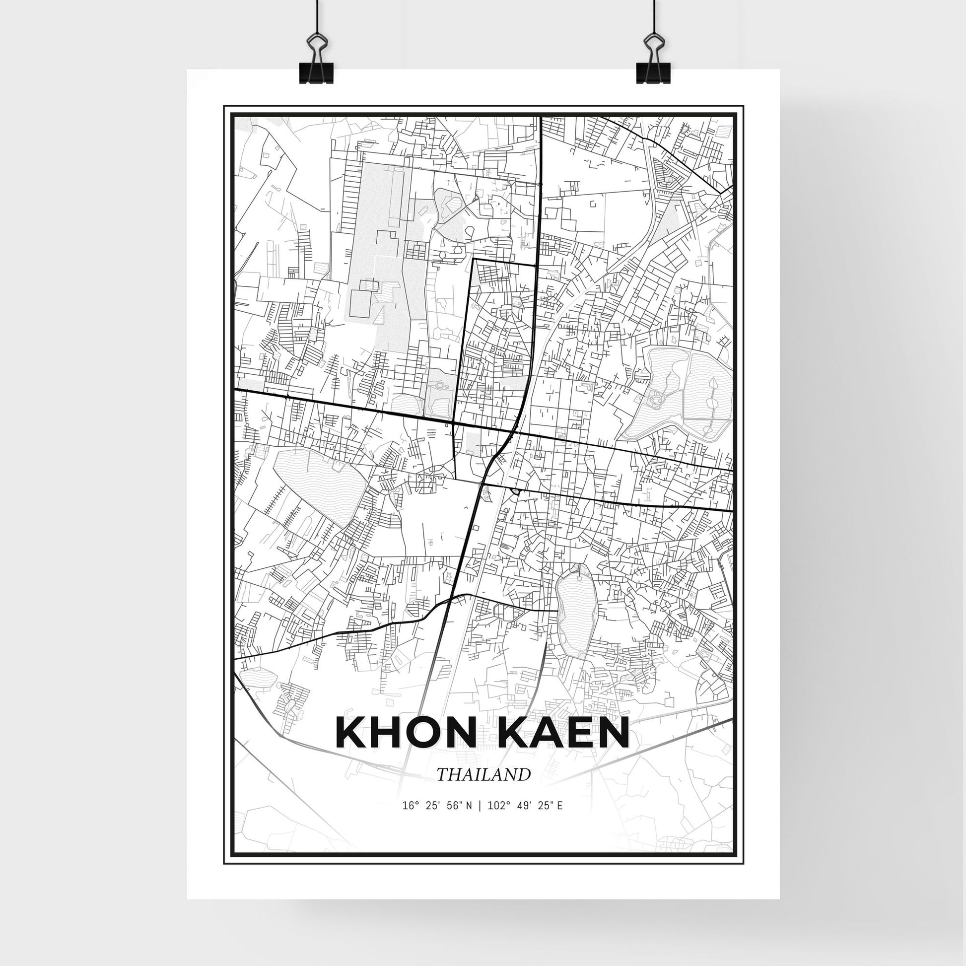 Khon Kaen Thailand - Premium City Map Poster