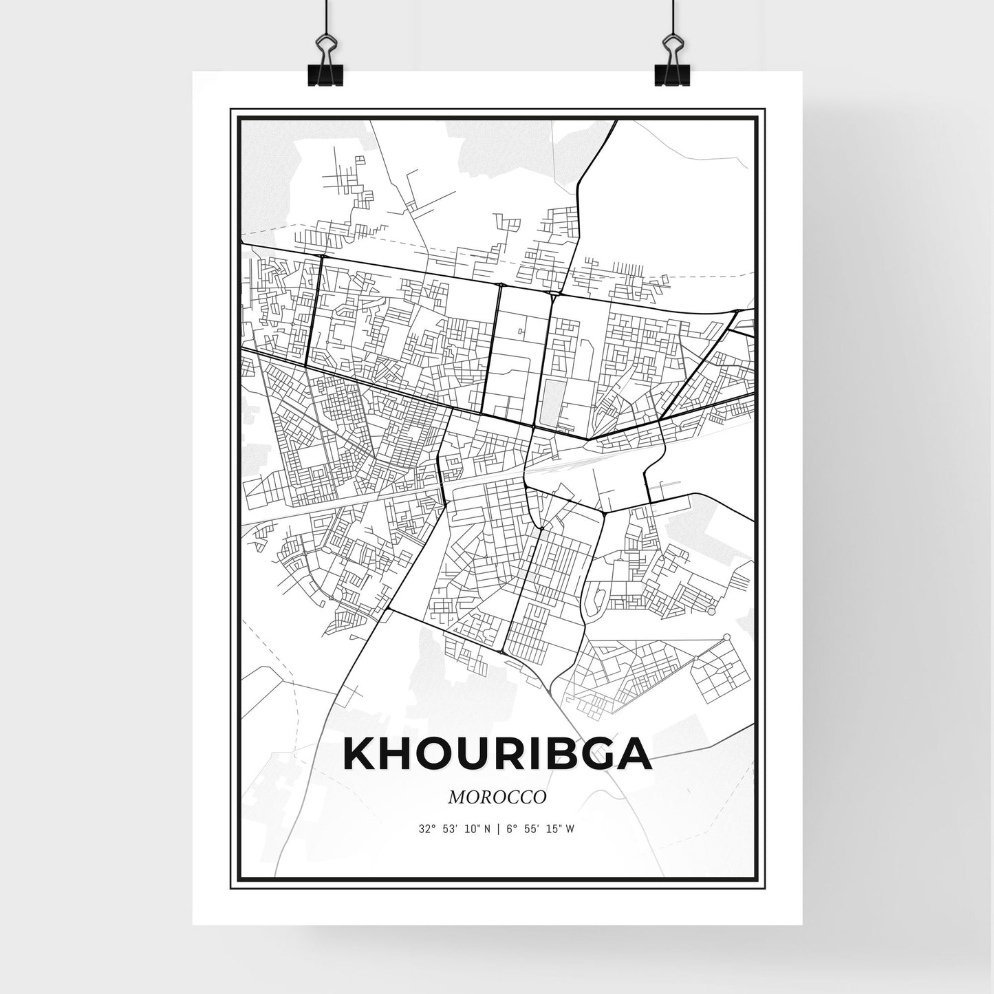 Khouribga Morocco - Premium City Map Poster