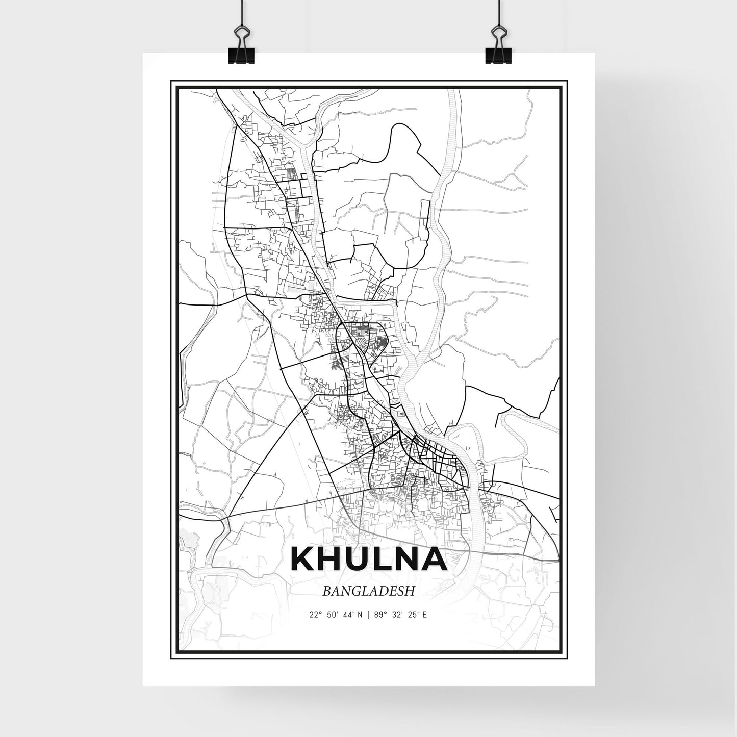 Khulna Bangladesh - Premium City Map Poster