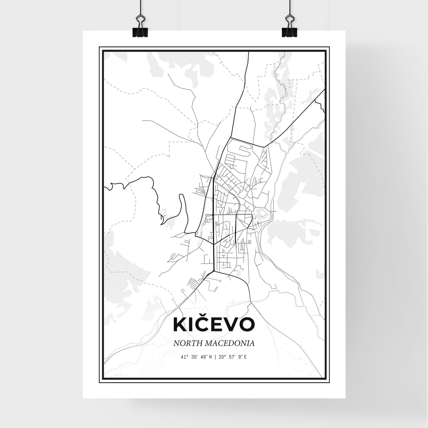 Kičevo North Macedonia - Premium City Map Poster