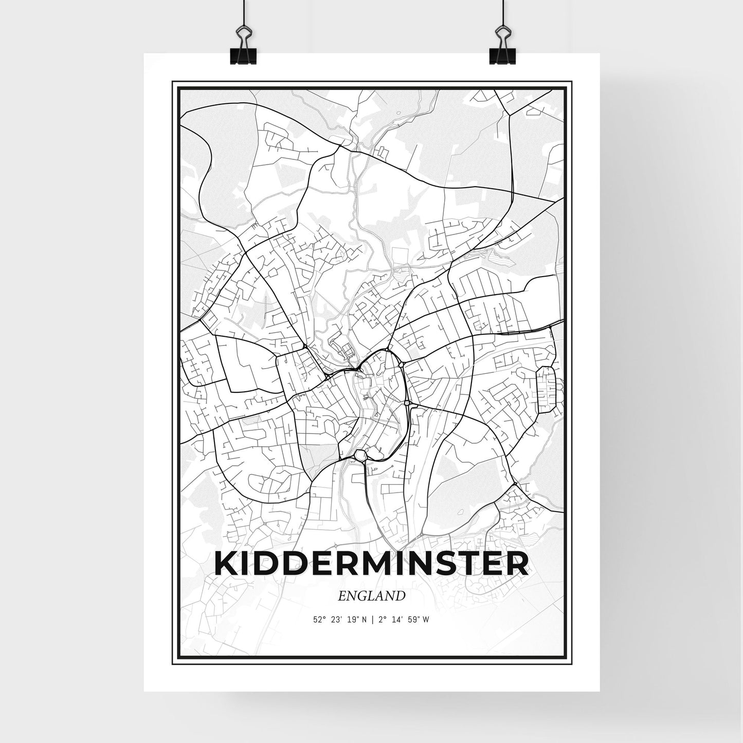 Kidderminster England - Premium City Map Poster