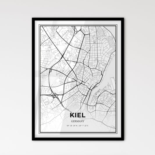 Kiel Germany - Scandinavian Style City Map for Modern Home Decor