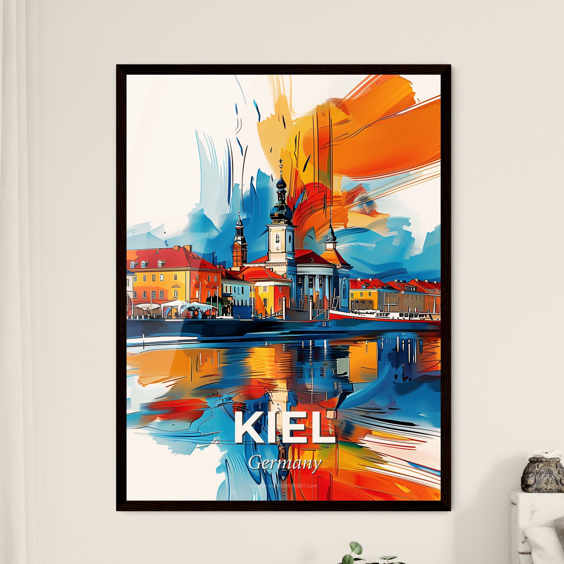 Vibrant Kiel, Germany - A Colorful Painting Of A City