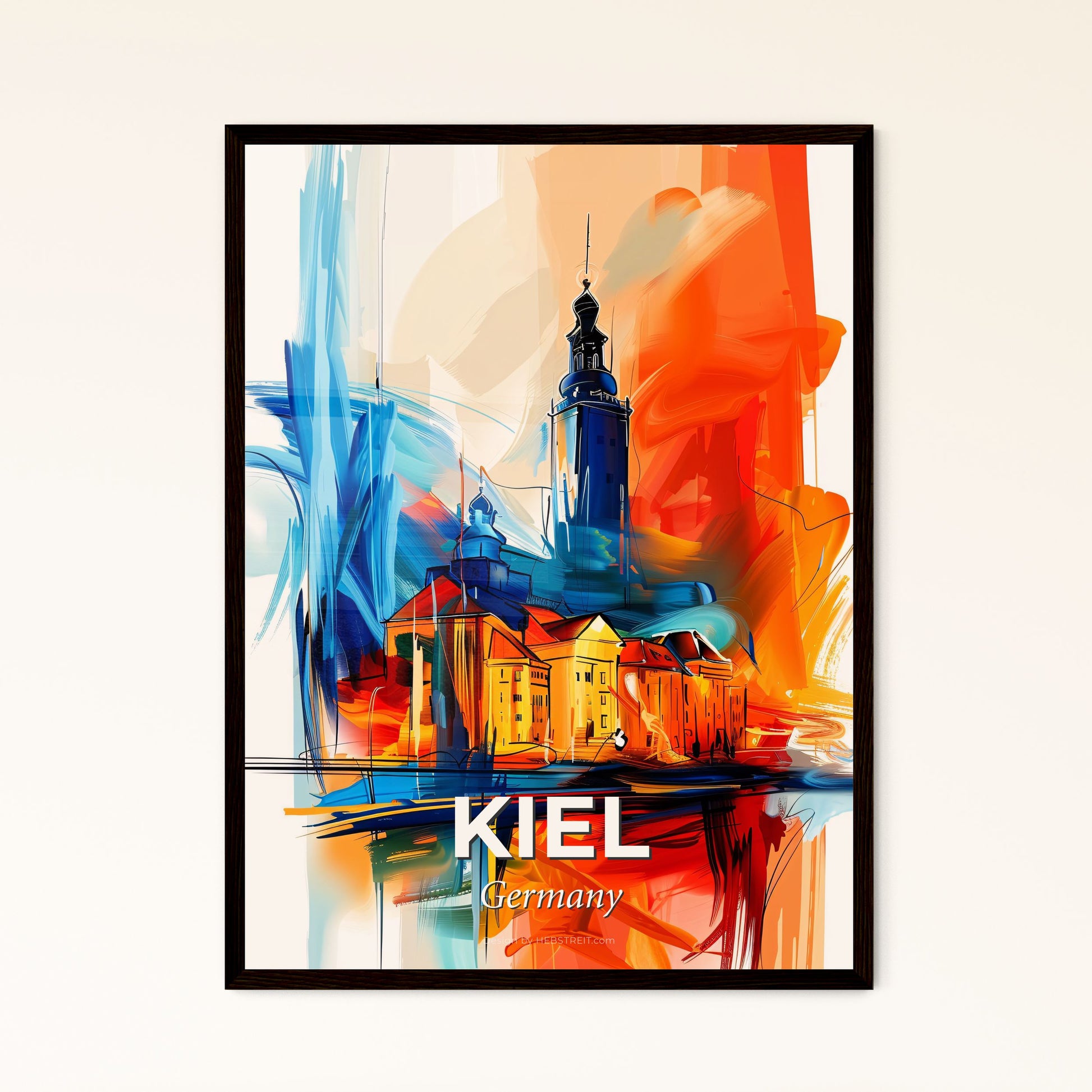 Vibrant Kiel, Germany - A Painting Of A Building