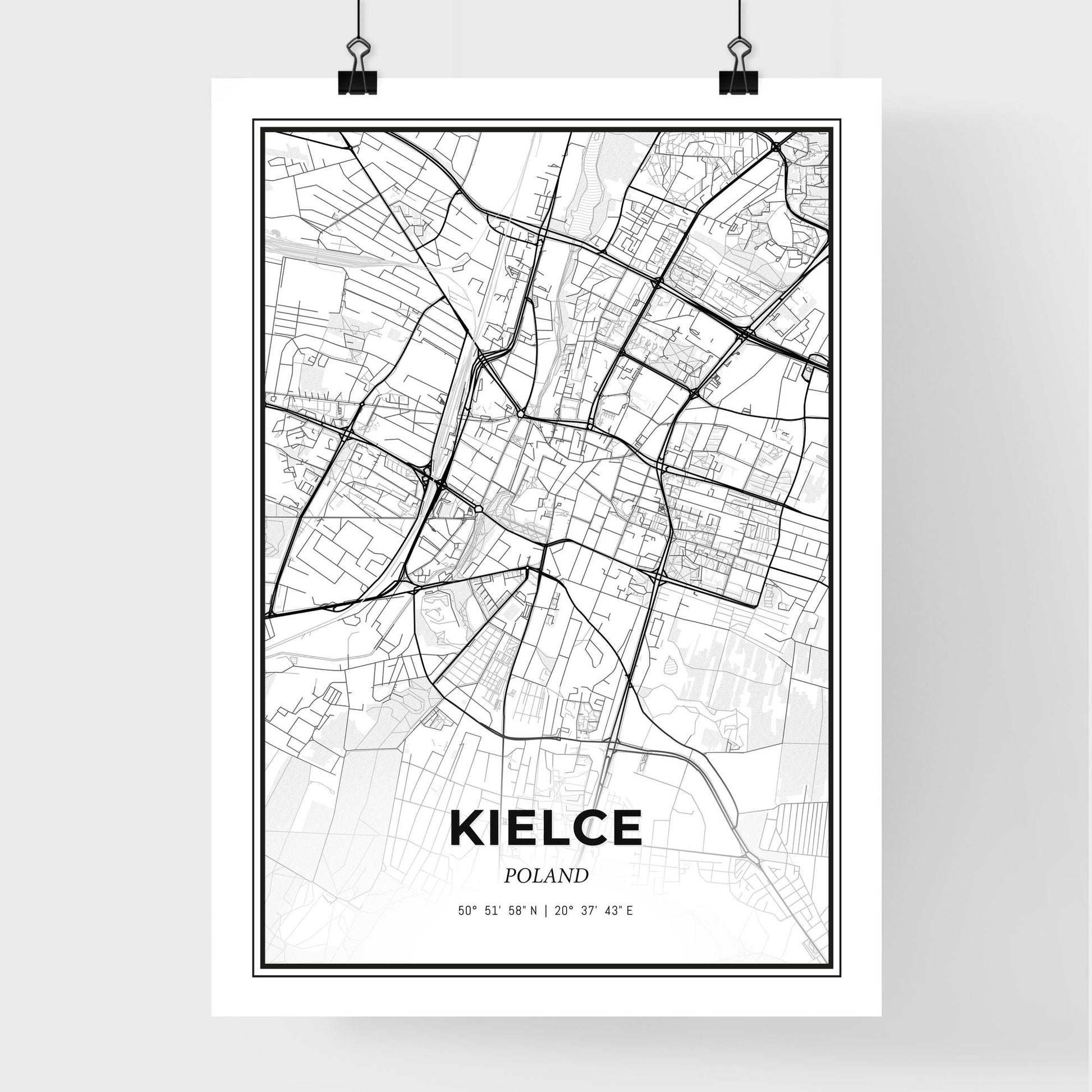 Kielce Poland - Premium City Map Poster