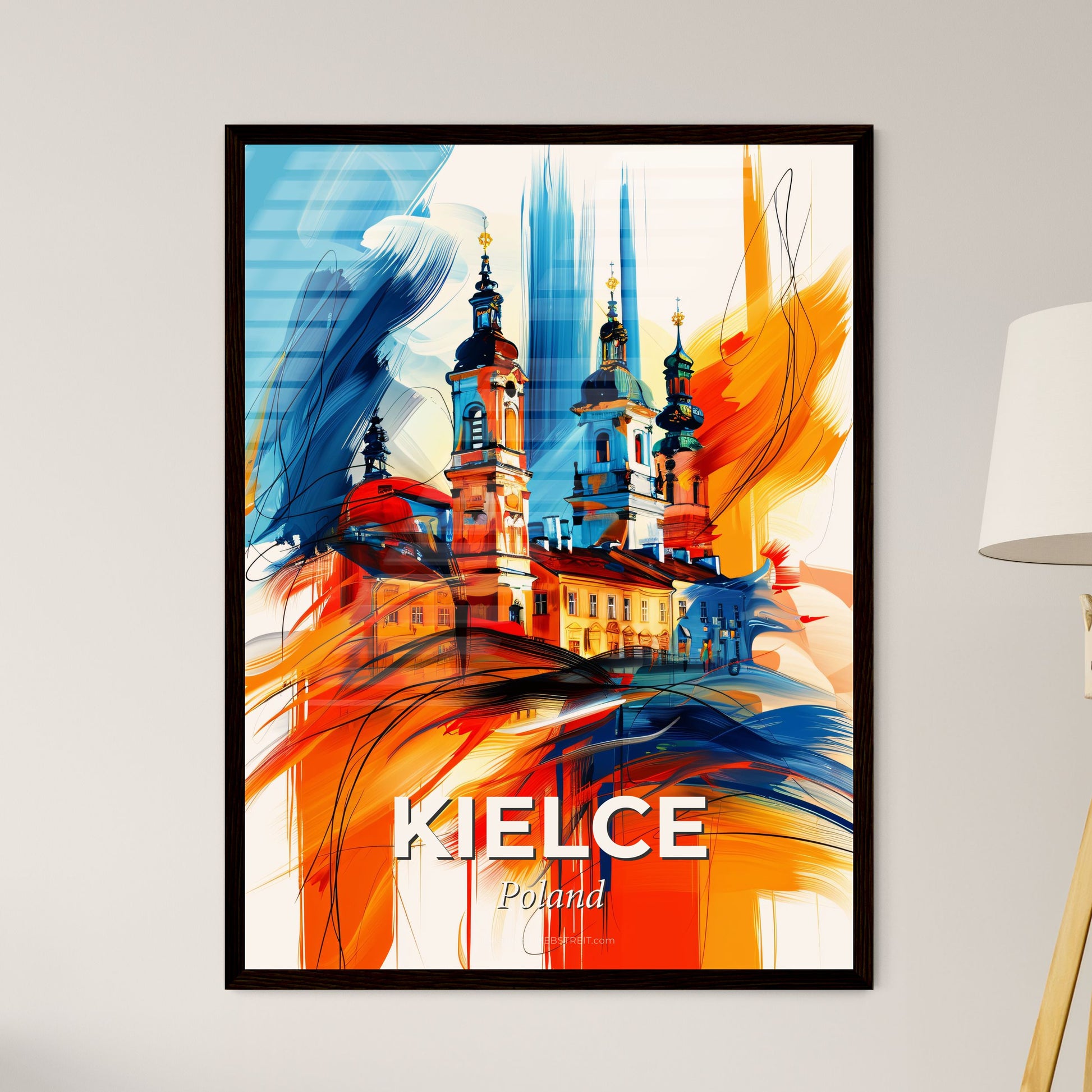 Vibrant Kielce, Poland - A Painting Of A Building