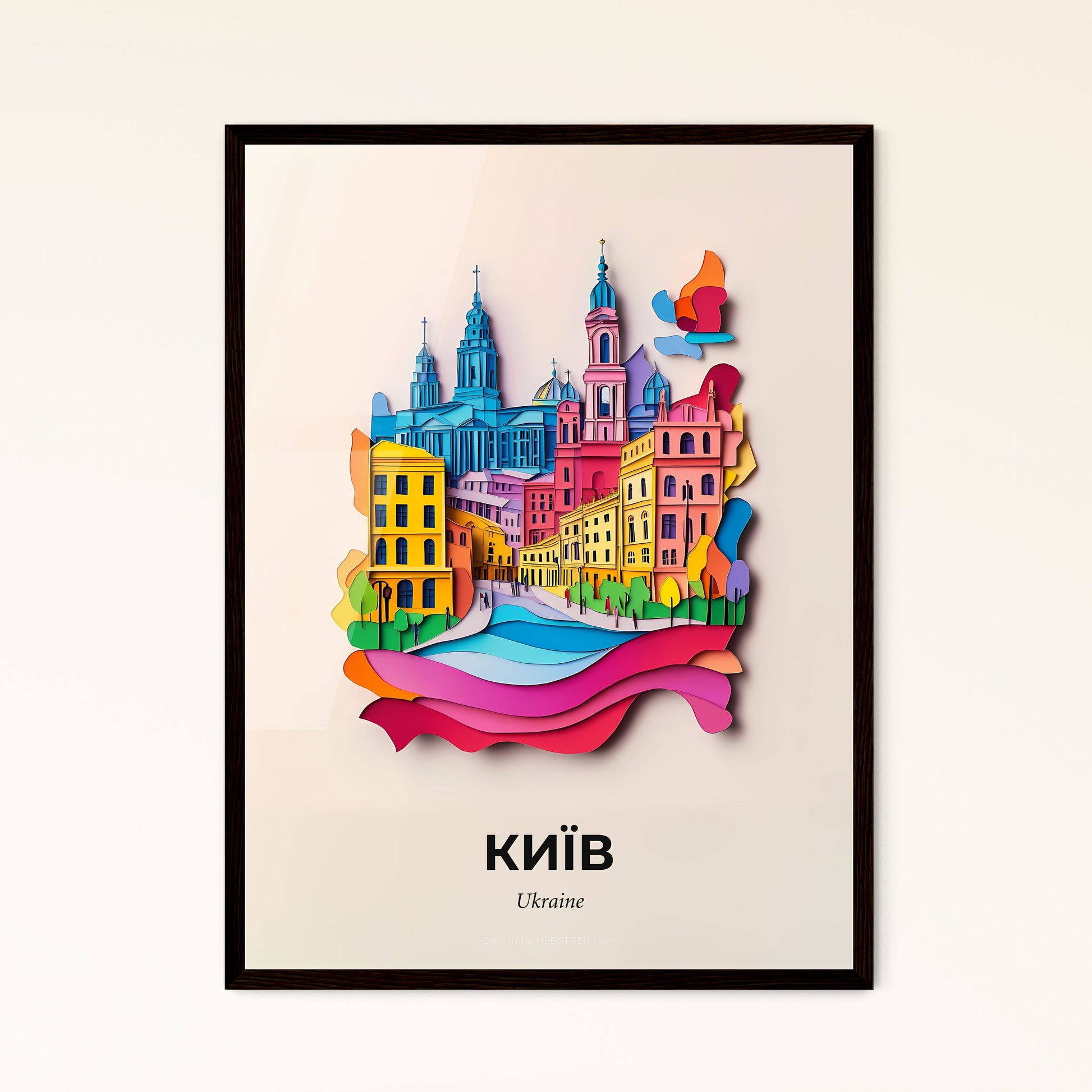 Vivid Kiev, Ukraine - a colorful city with a bird on top of it