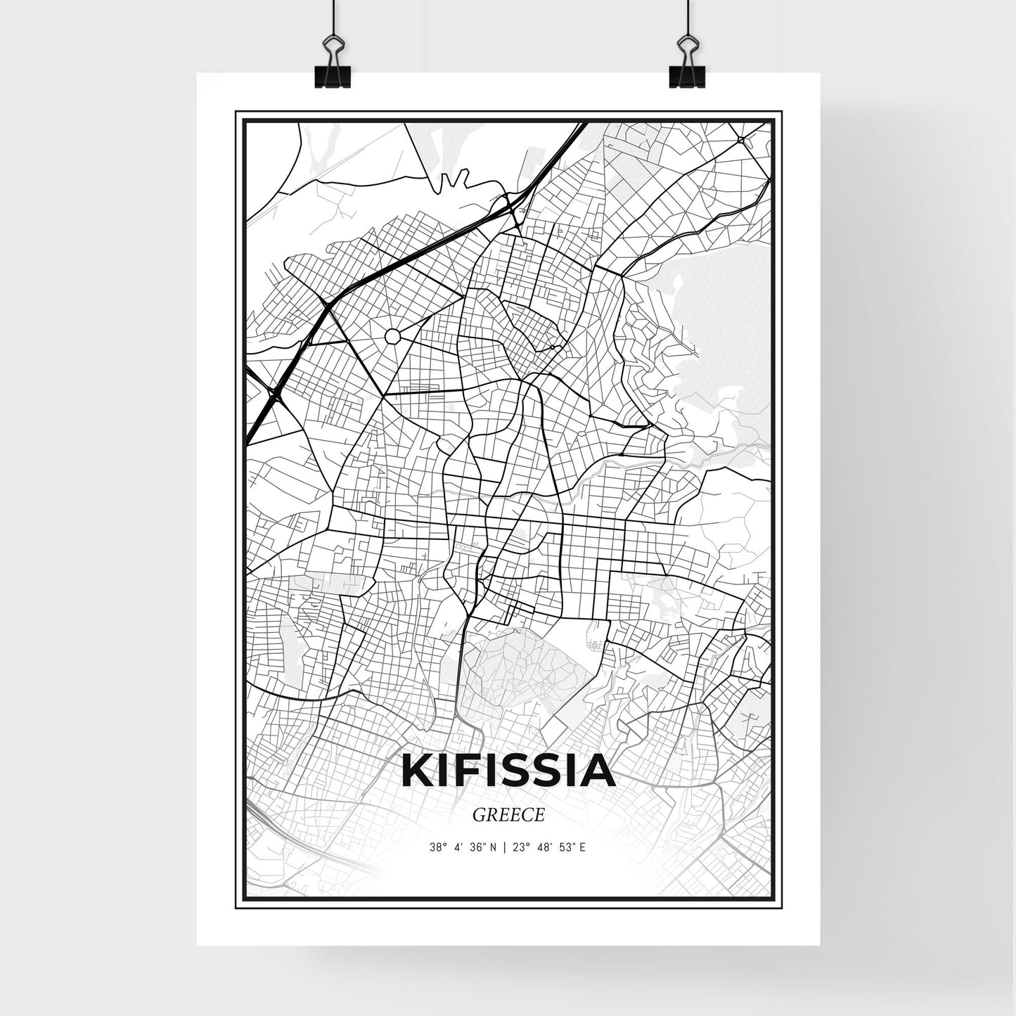 Kifissia Greece - Premium City Map Poster