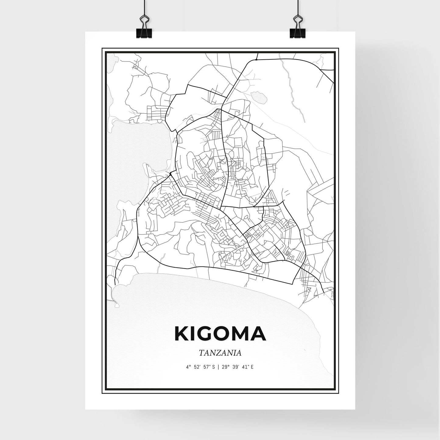 Kigoma Tanzania - Premium City Map Poster