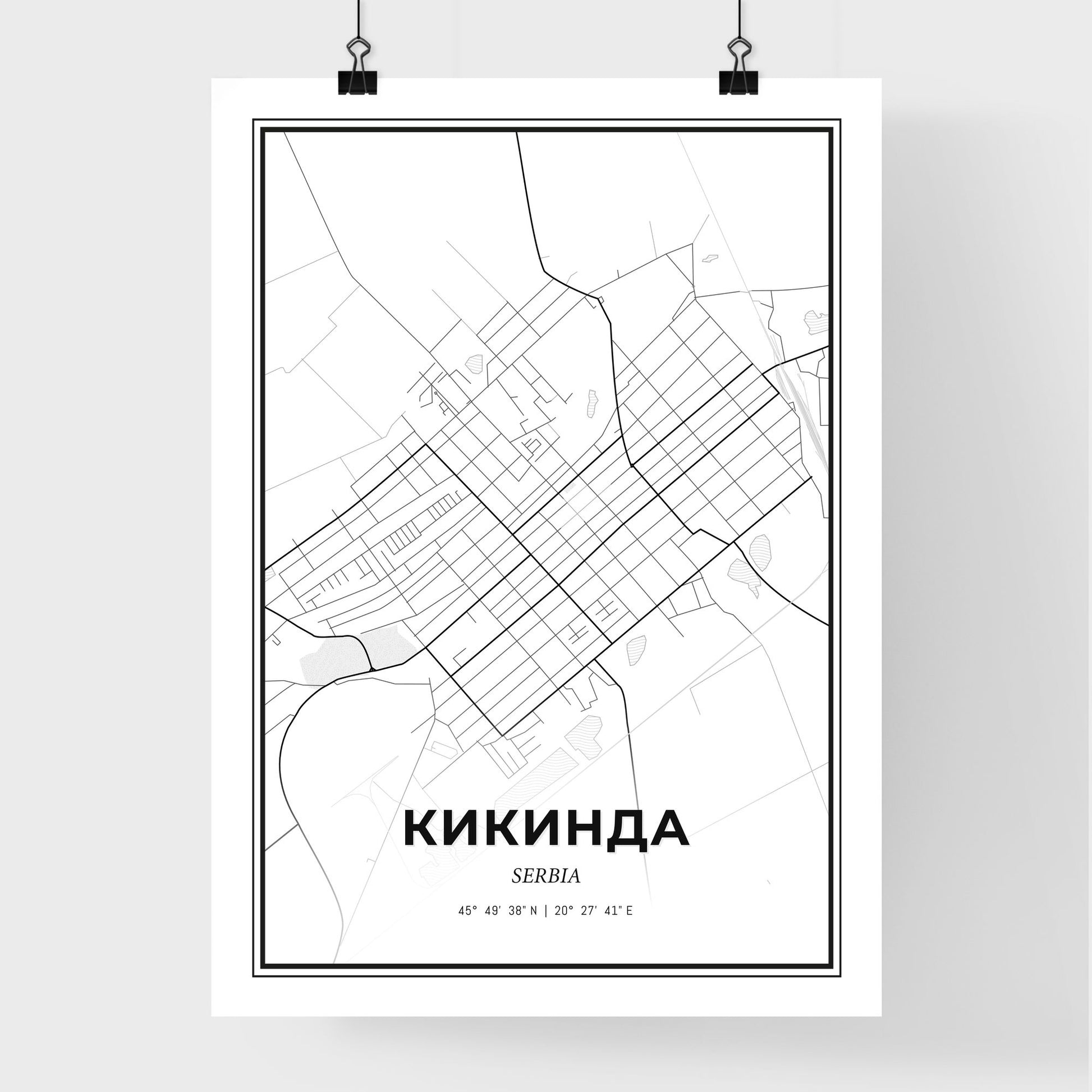 Kikinda Serbia - Premium City Map Poster