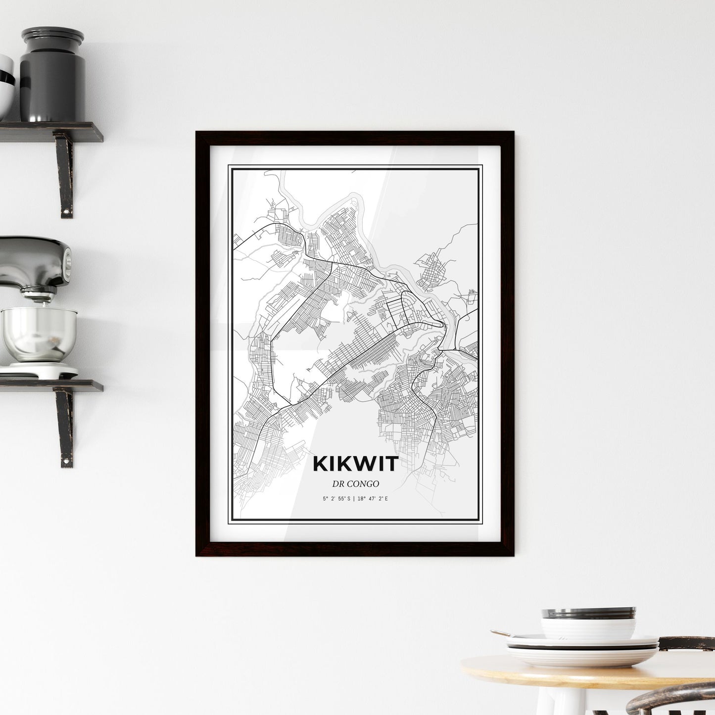 Kikwit DR Congo - Minimal City Map