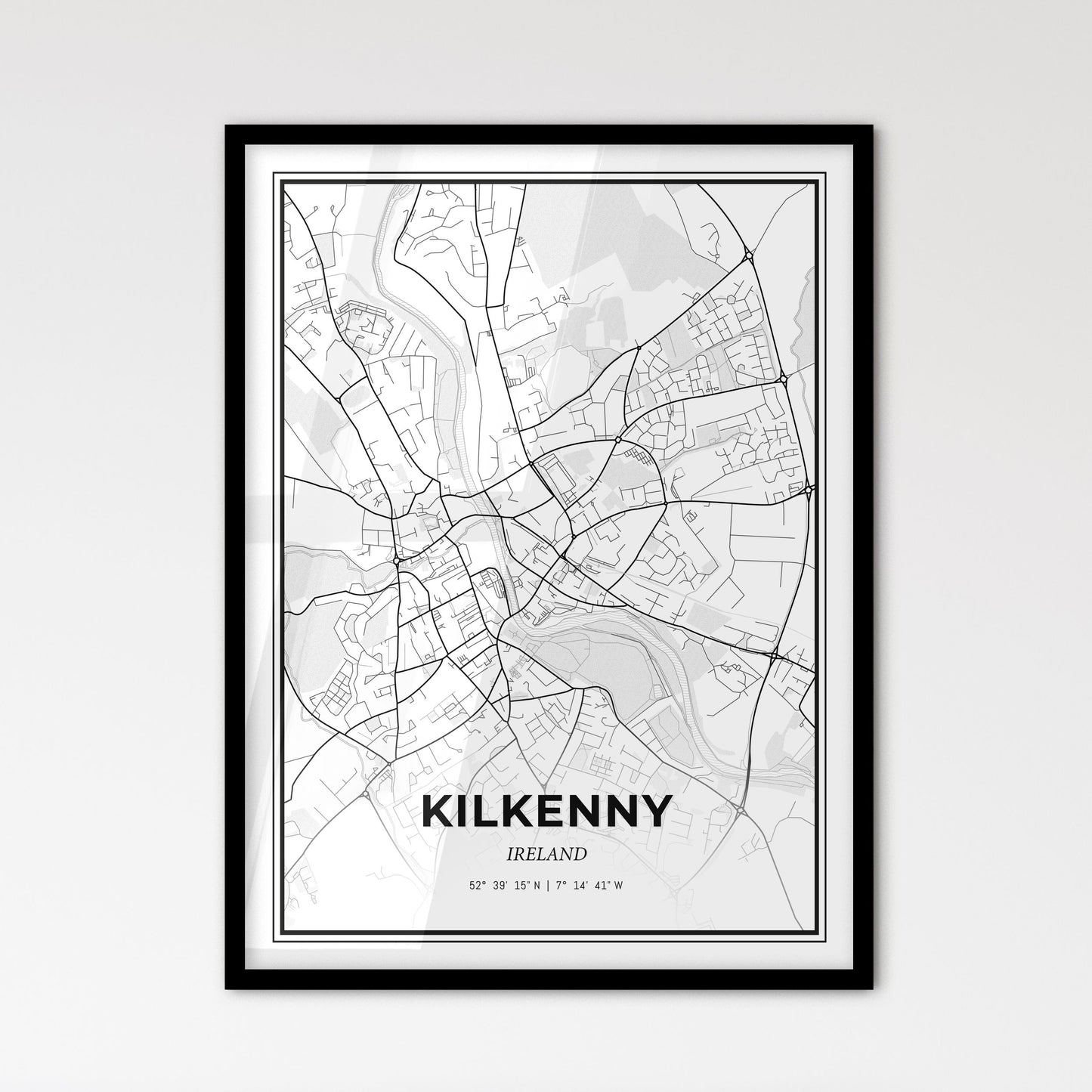 Kilkenny Ireland - Scandinavian Style City Map for Modern Home Decor