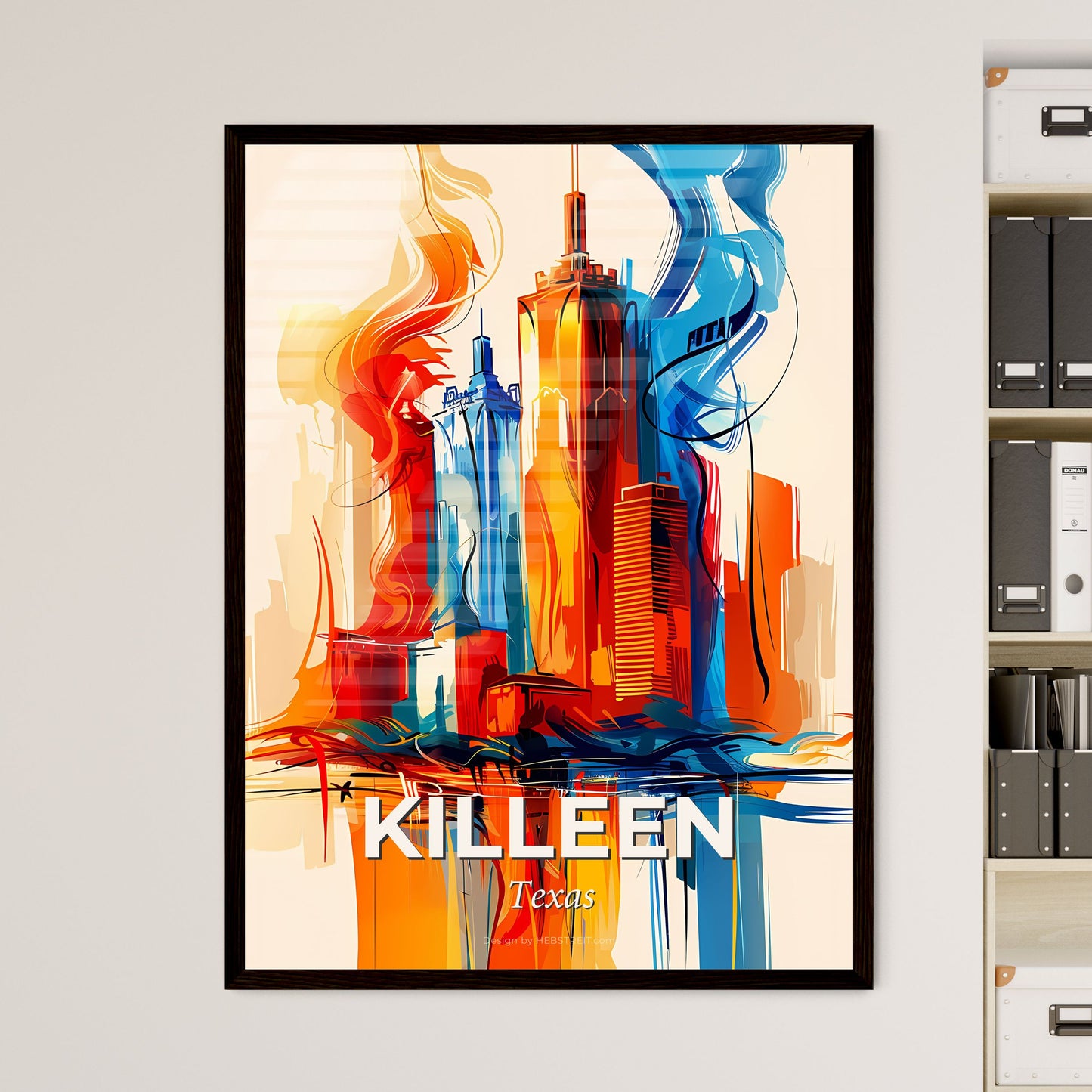 Vibrant Killeen, Texas - A Colorful Cityscape With Smoke