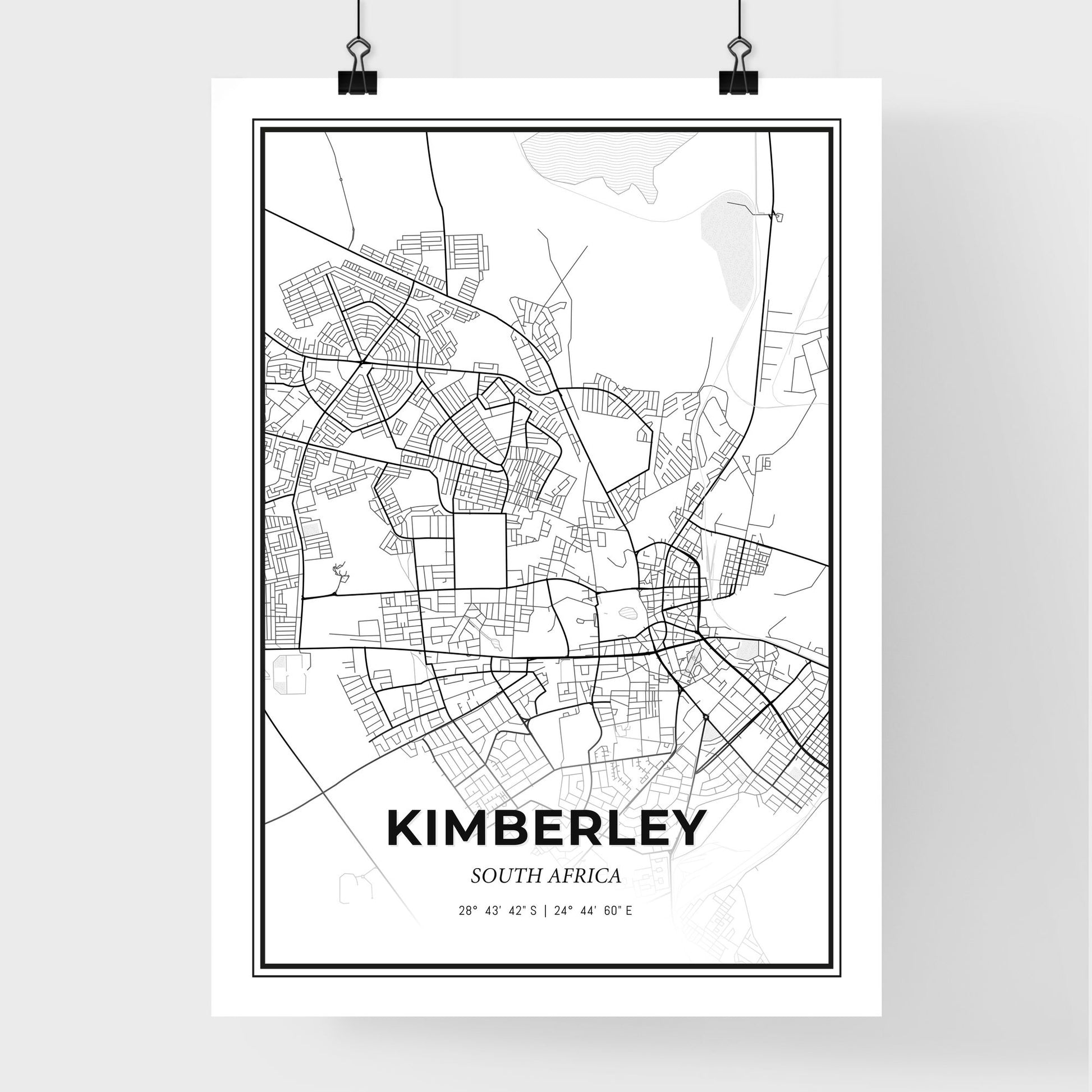 Kimberley South Africa - Premium City Map Poster