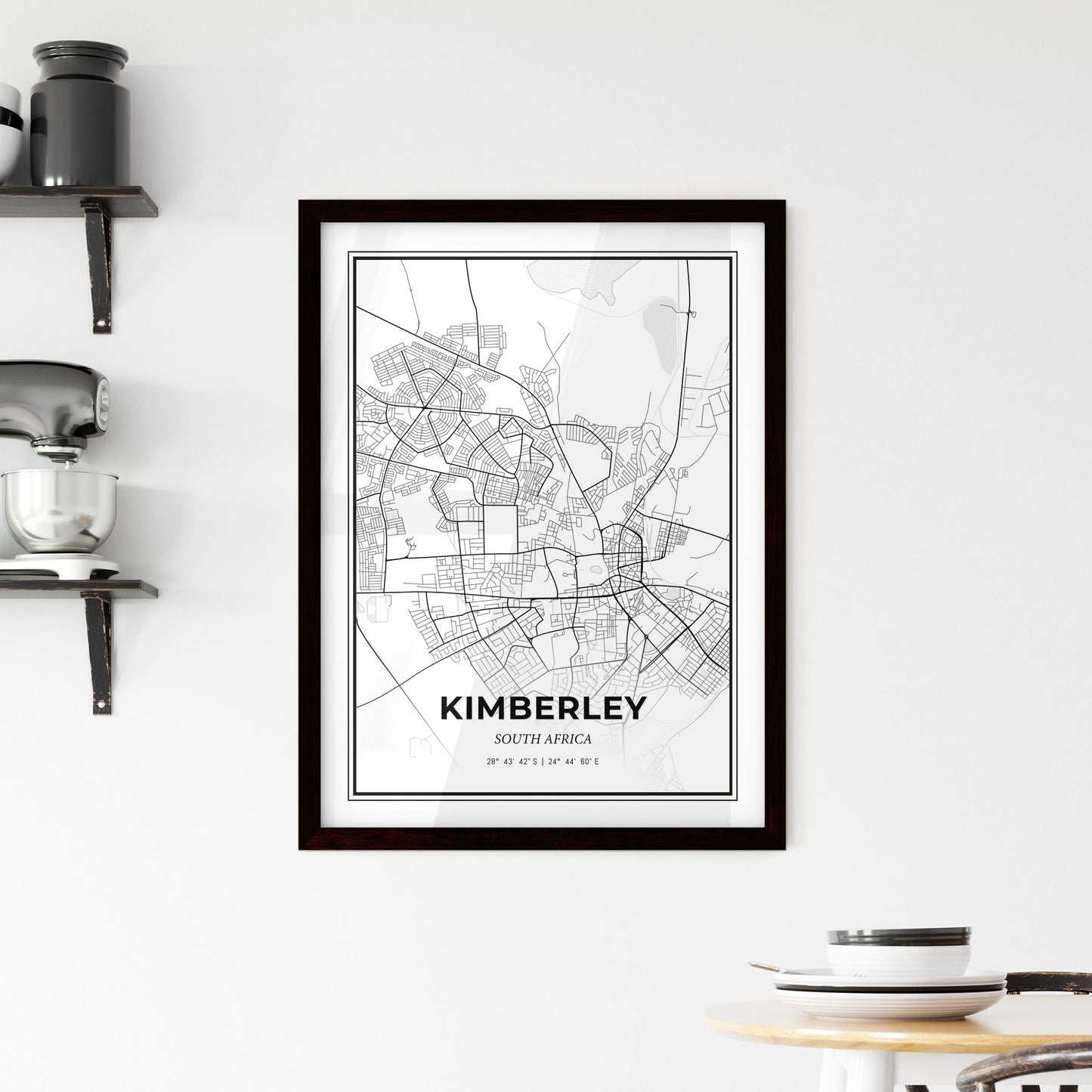 Kimberley South Africa - Minimal City Map