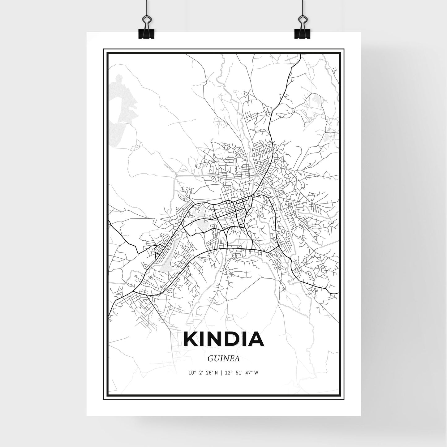 Kindia Guinea - Premium City Map Poster