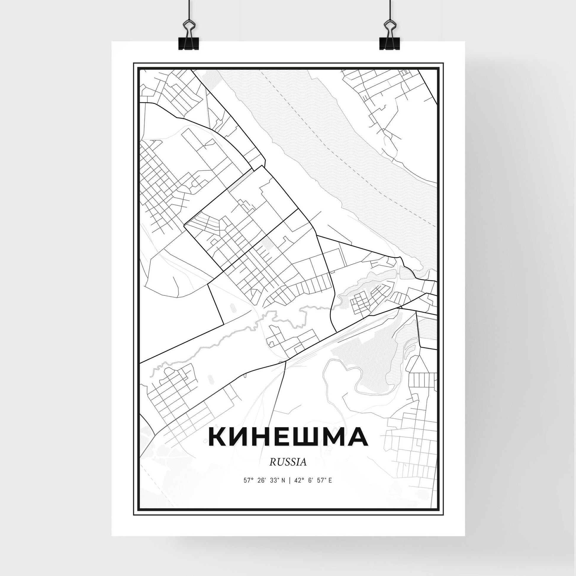 Kineshma Russia - Premium City Map Poster