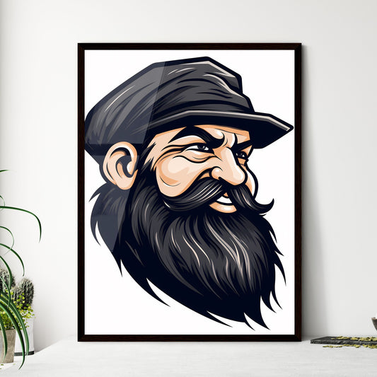 Black And White King Mascot Logo With Bold L - Framed Art Print