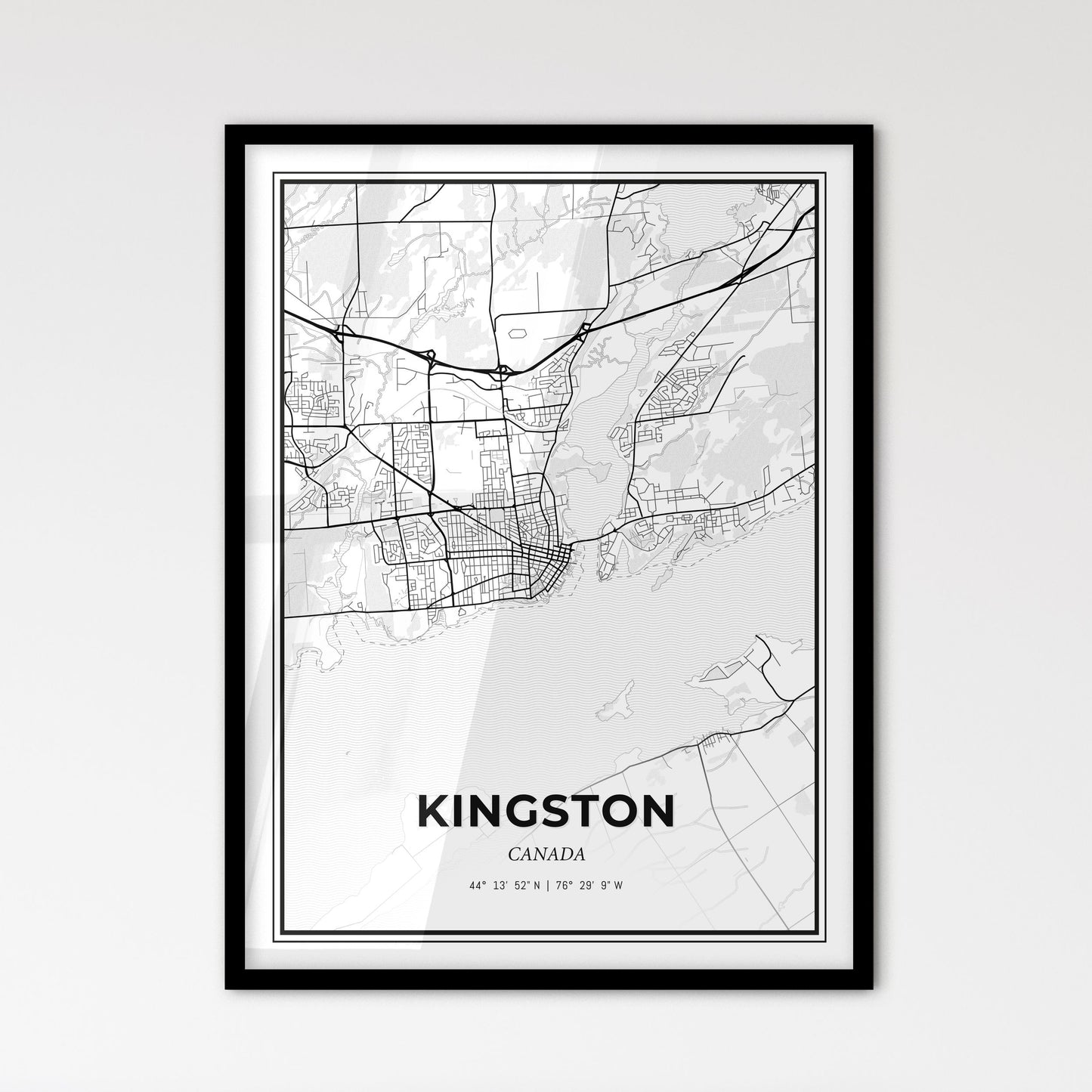 Kingston Canada - Scandinavian Style City Map for Modern Home Decor