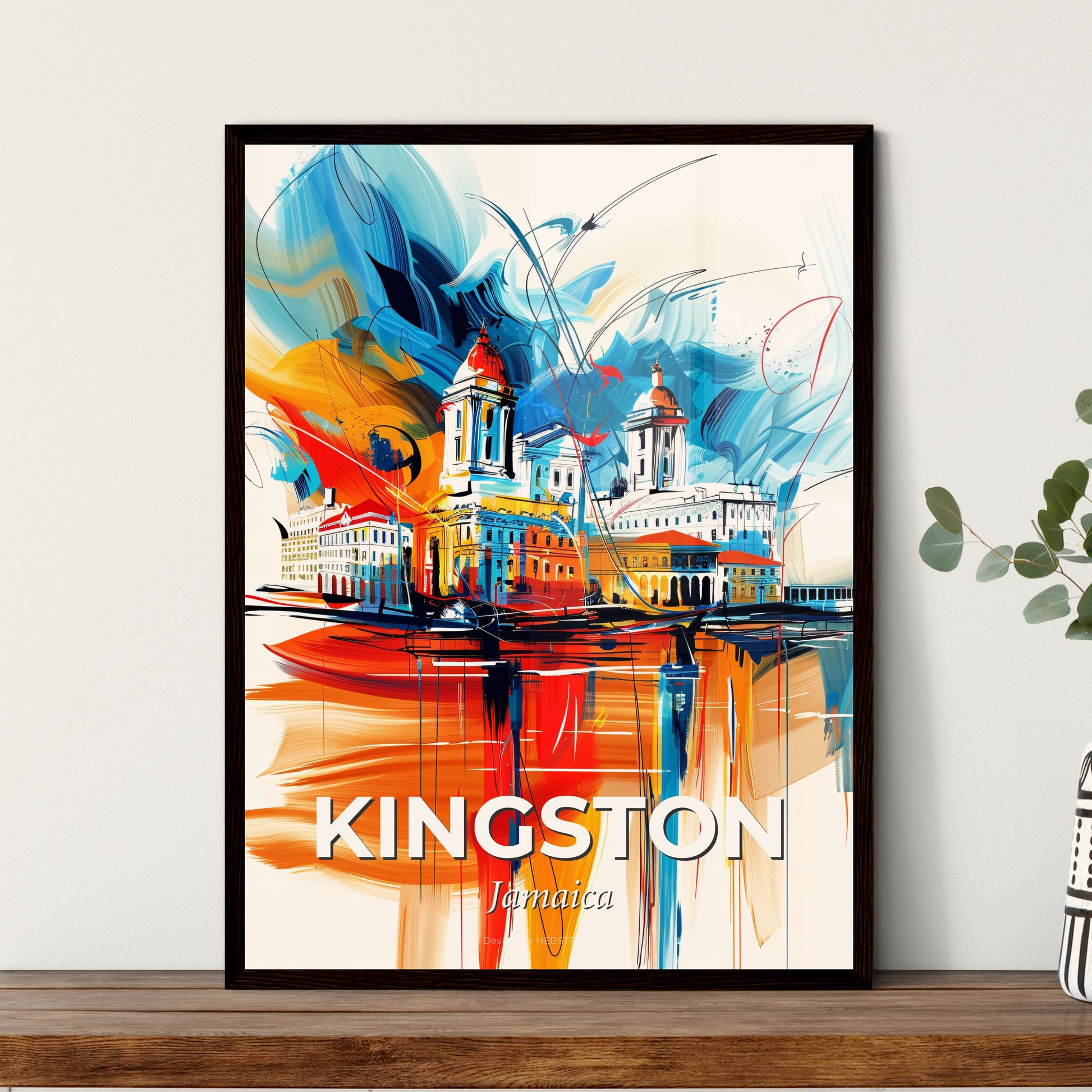 Vibrant Kingston, Jamaica - A Painting Of A City