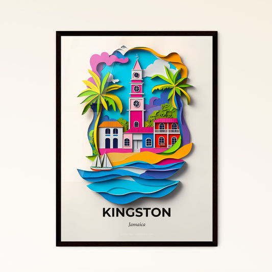 Vivid Kingston, Jamaica - a paper cut of a building with a clock tower