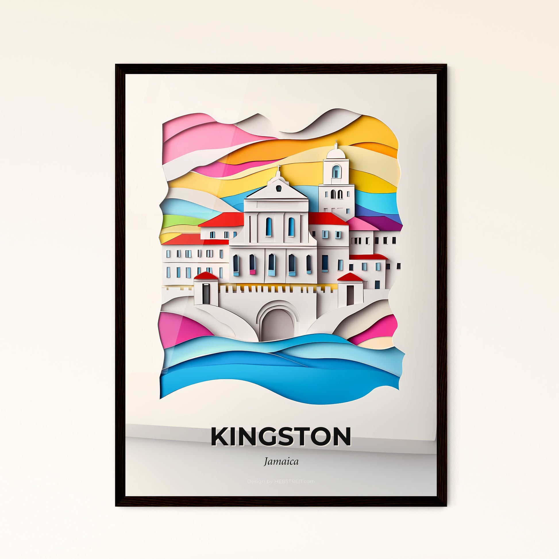 Vivid Kingston, Jamaica - a paper cut of a city with a bridge