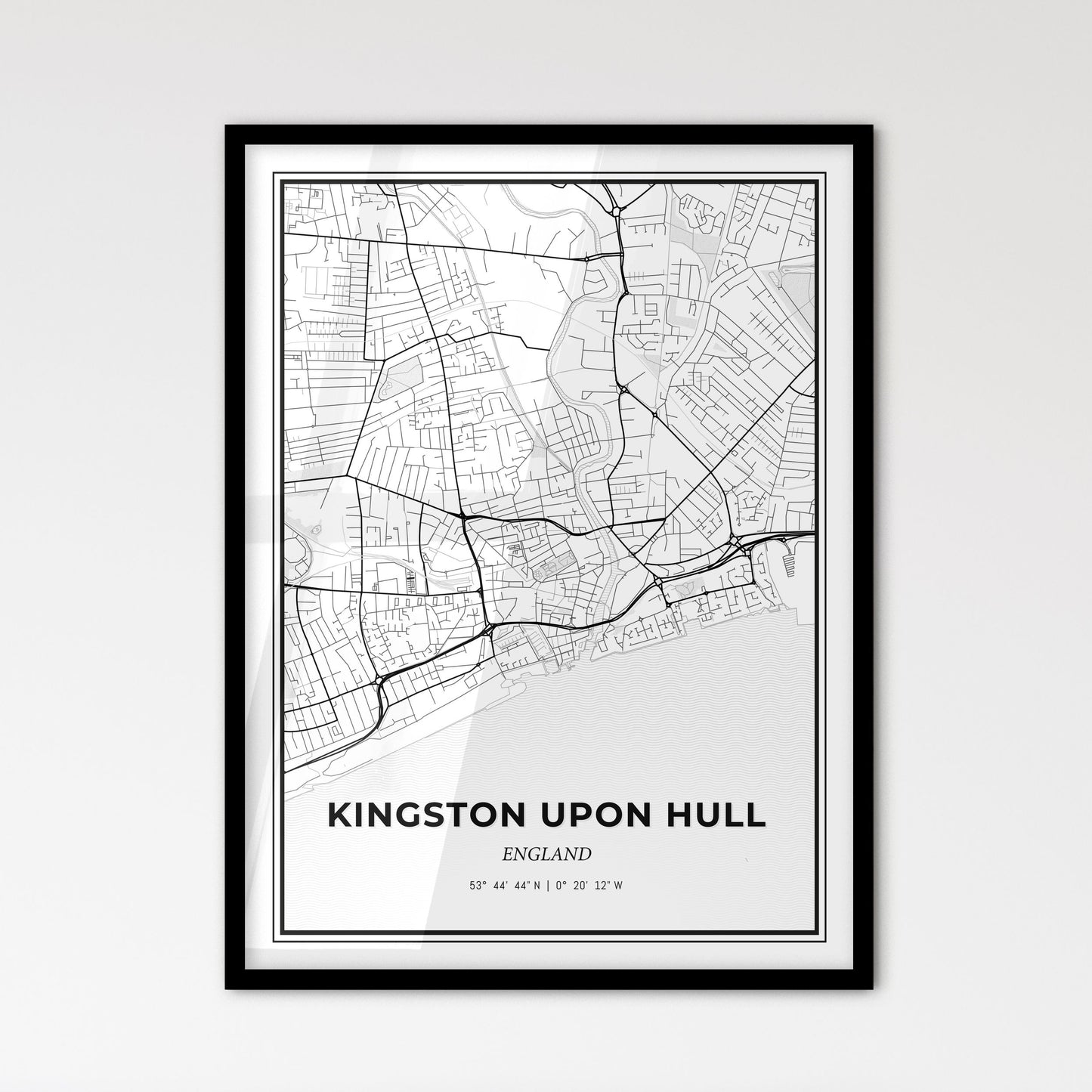 Kingston upon Hull England - Scandinavian Style City Map for Modern Home Decor