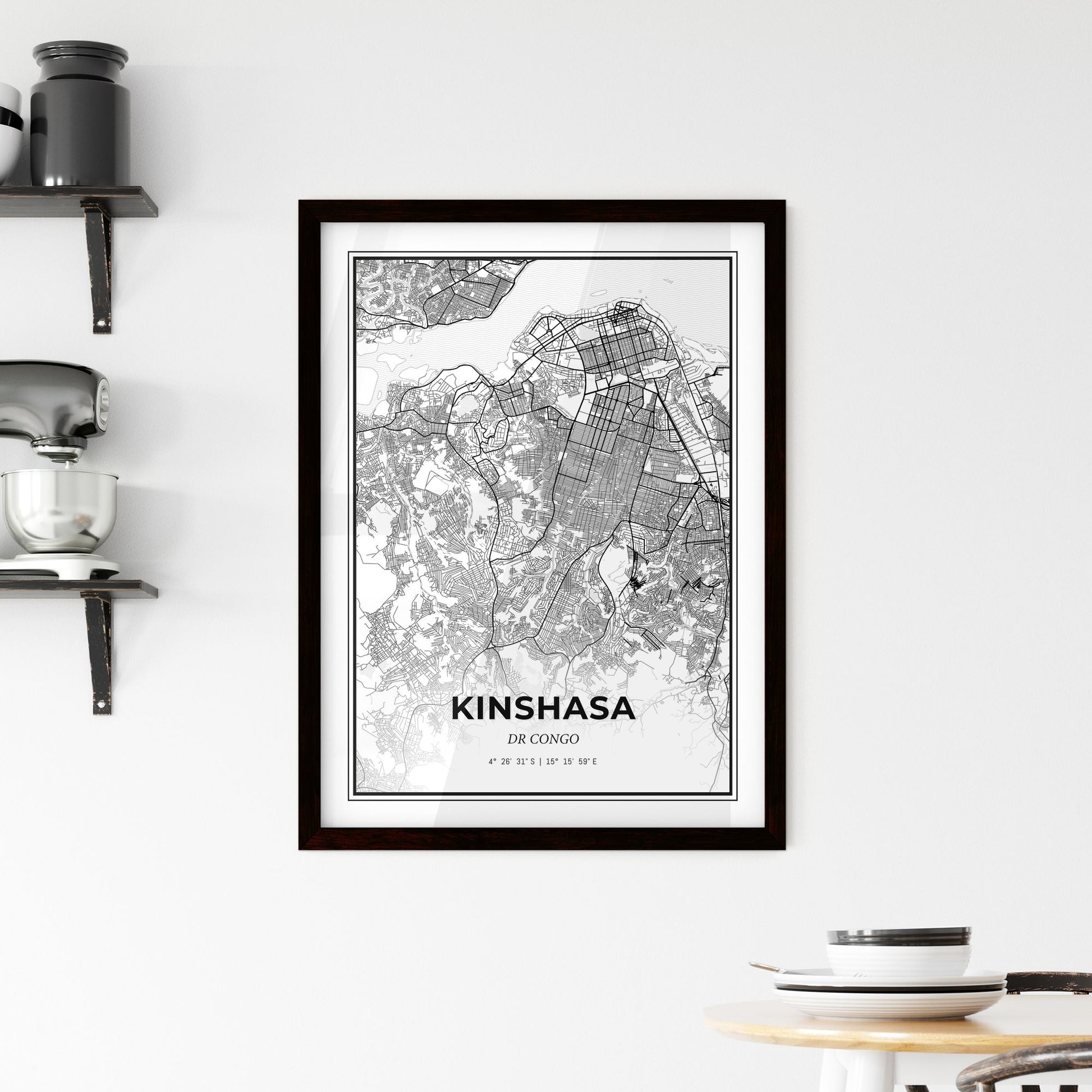 Kinshasa DR Congo - Minimal City Map