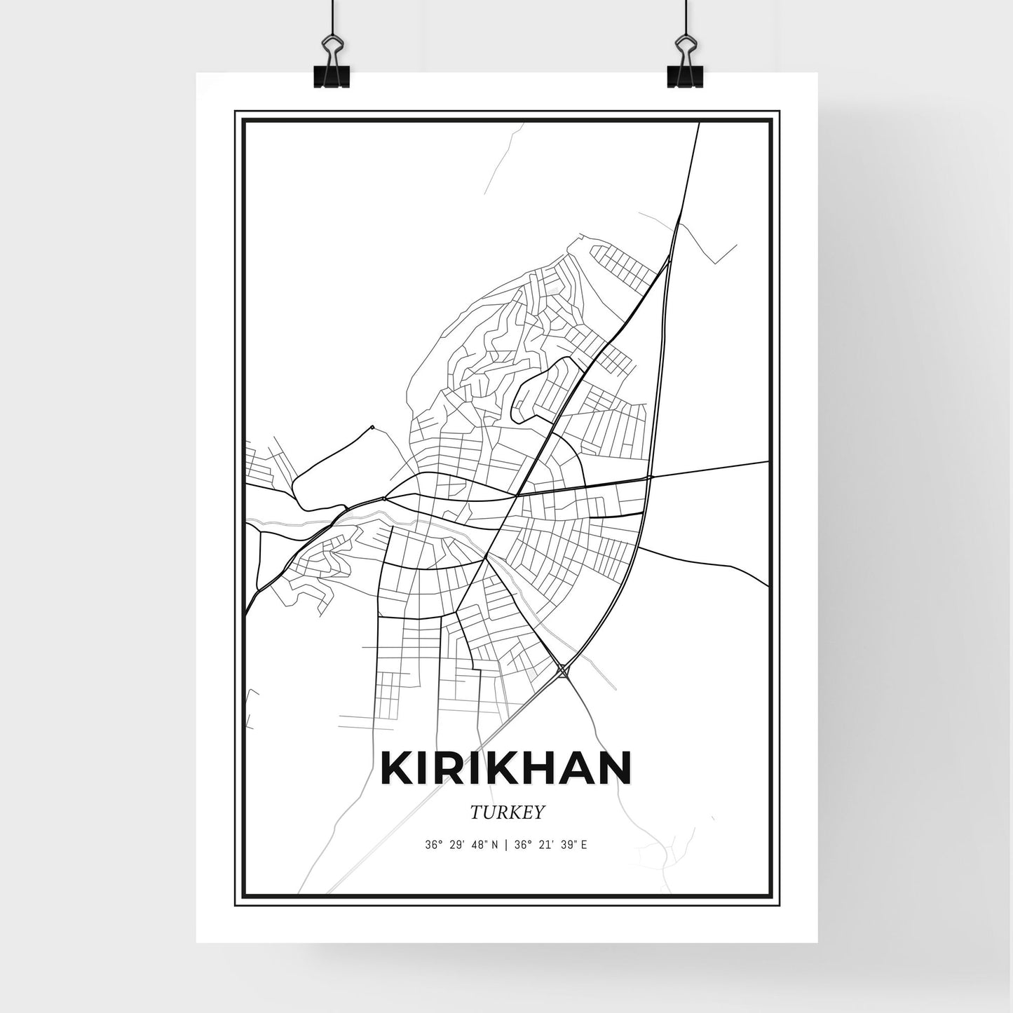 Kırıkhan Turkey - Premium City Map Poster