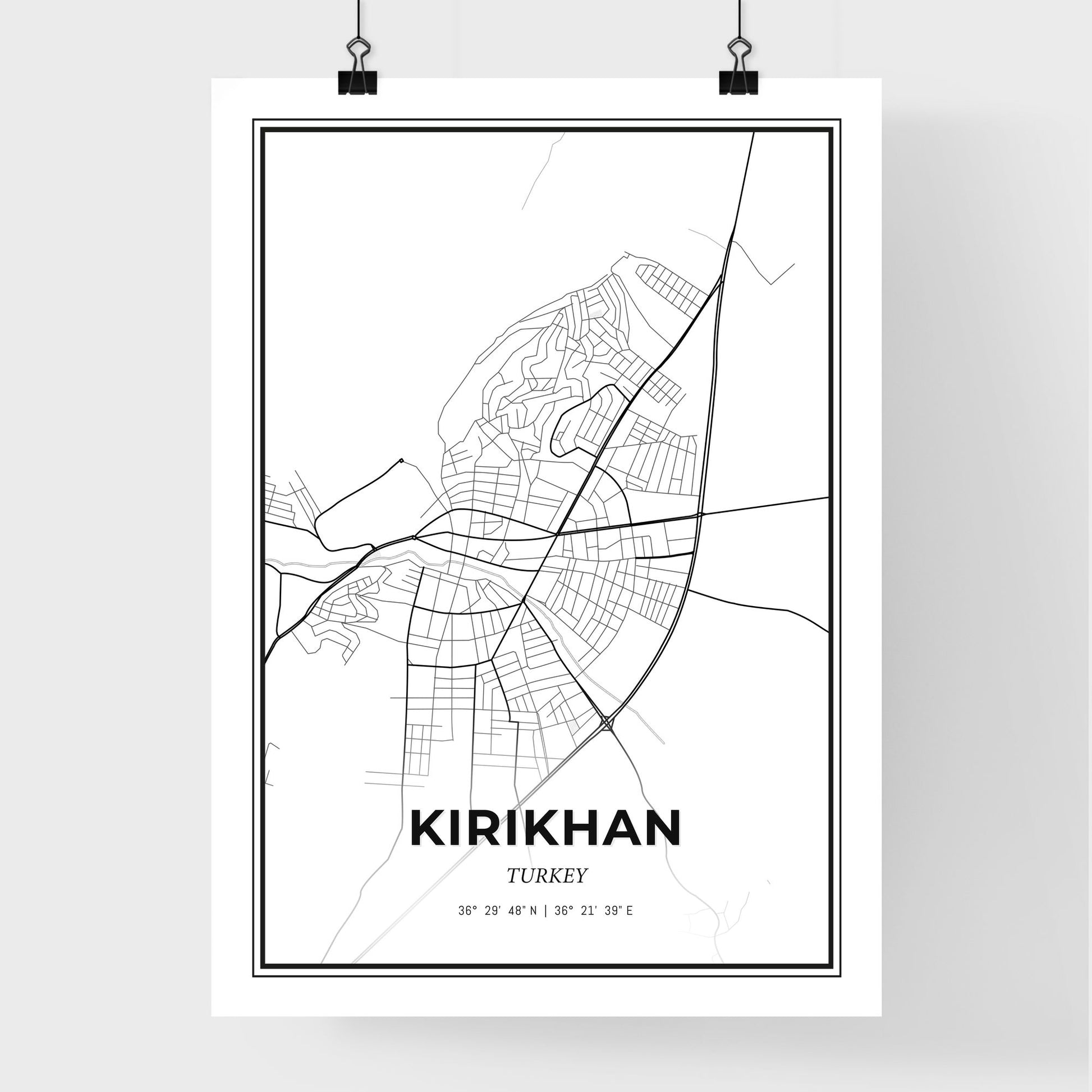 Kırıkhan Turkey - Premium City Map Poster