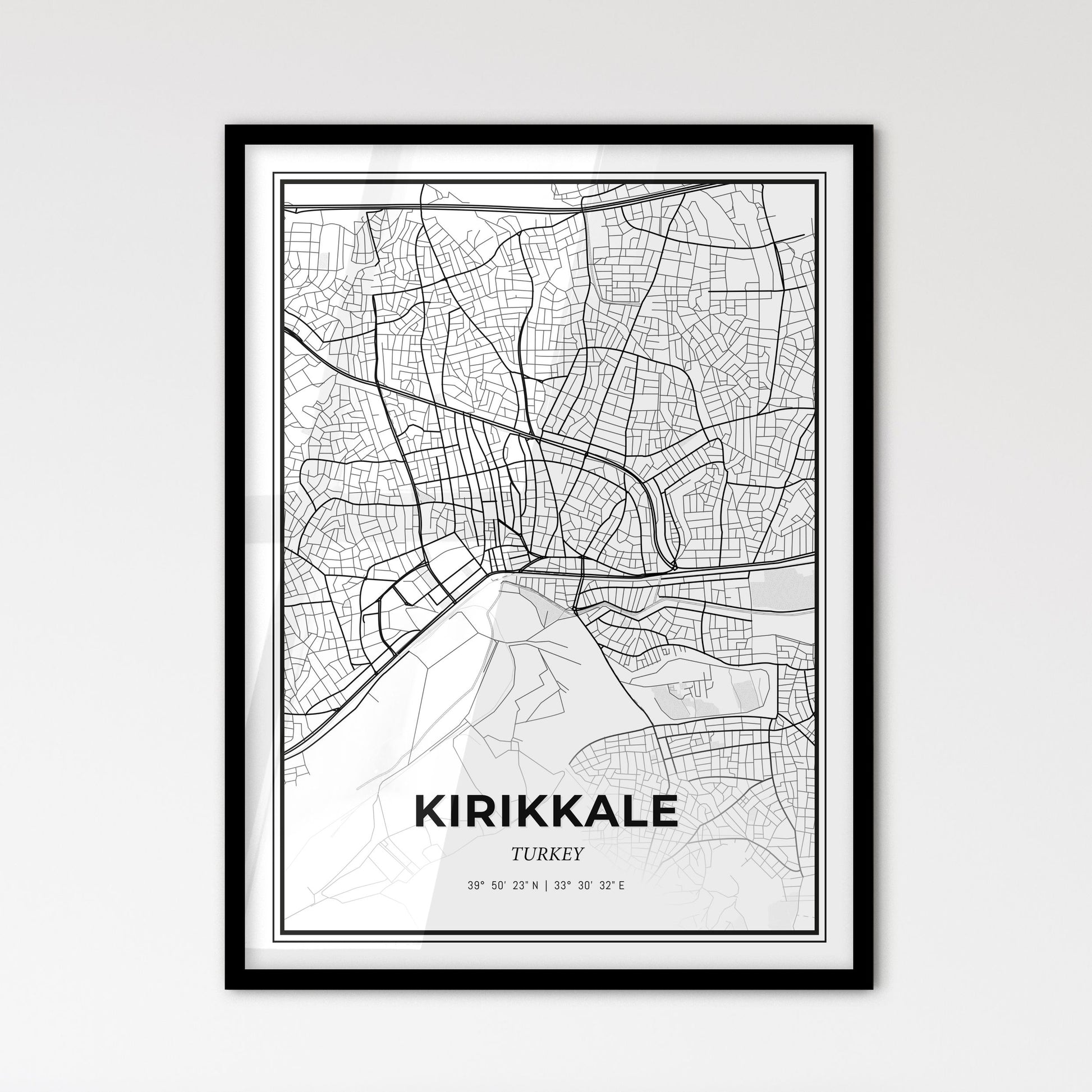 Kırıkkale Turkey - Scandinavian Style City Map for Modern Home Decor