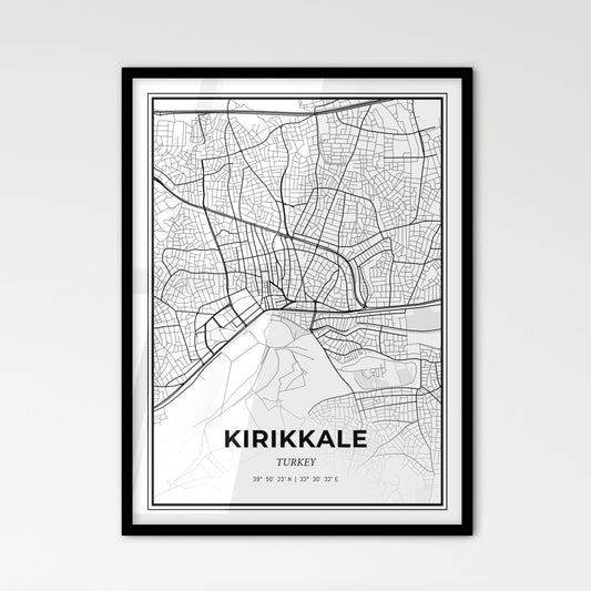 Kırıkkale Turkey - Scandinavian Style City Map for Modern Home Decor