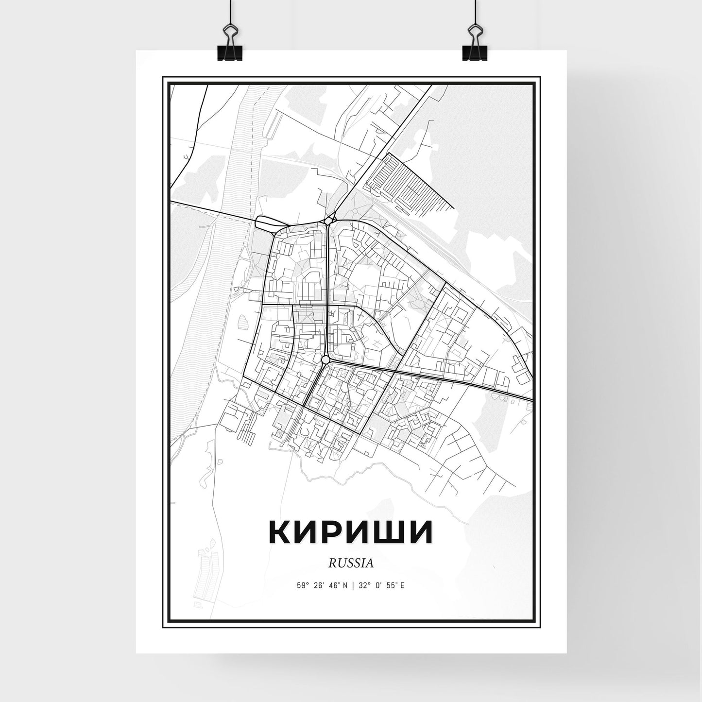 Kirishi Russia - Premium City Map Poster