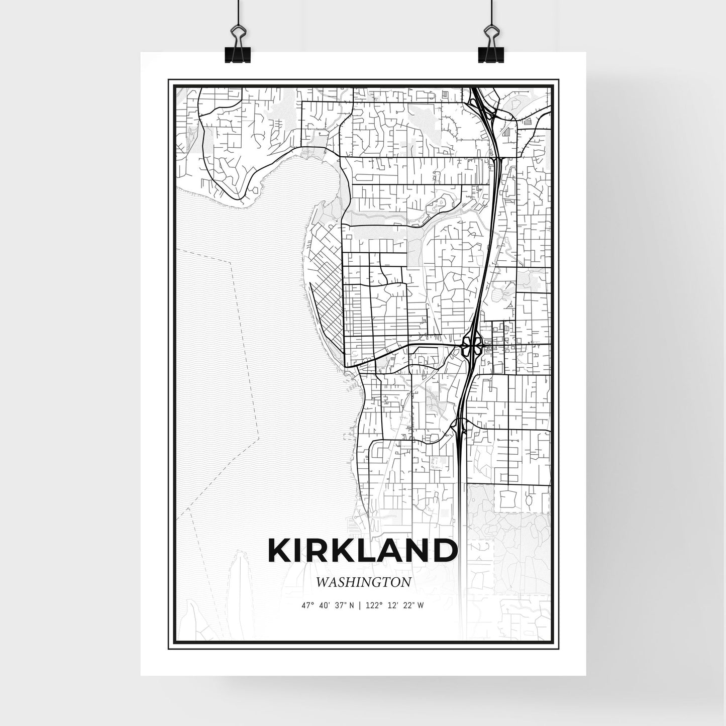 Kirkland Washington - Premium City Map Poster