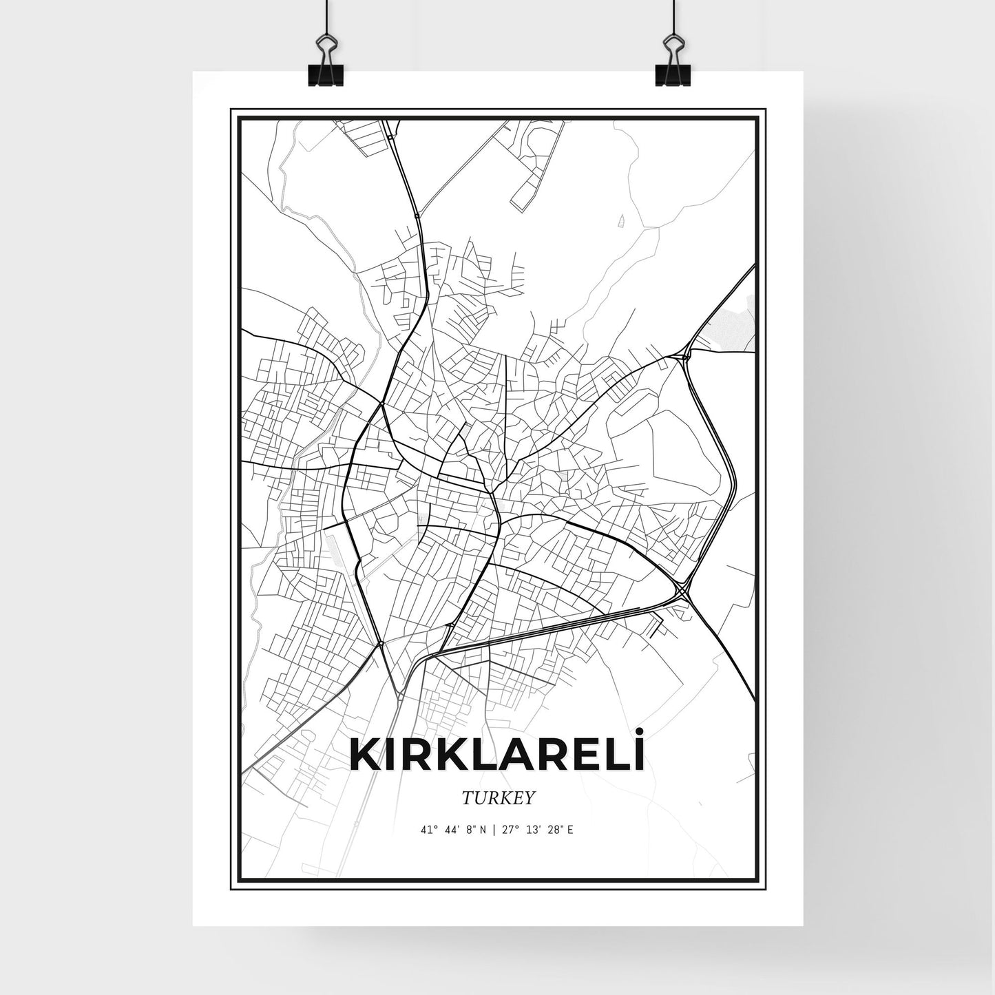 Kırklareli Turkey - Premium City Map Poster